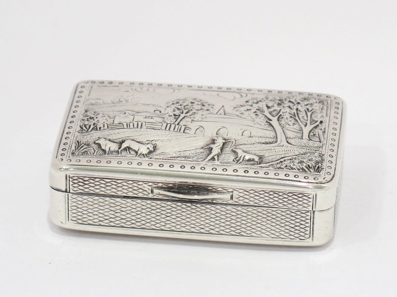 British Sterling Silver Antique English Georgian TH London c. 1803 Snuff Box