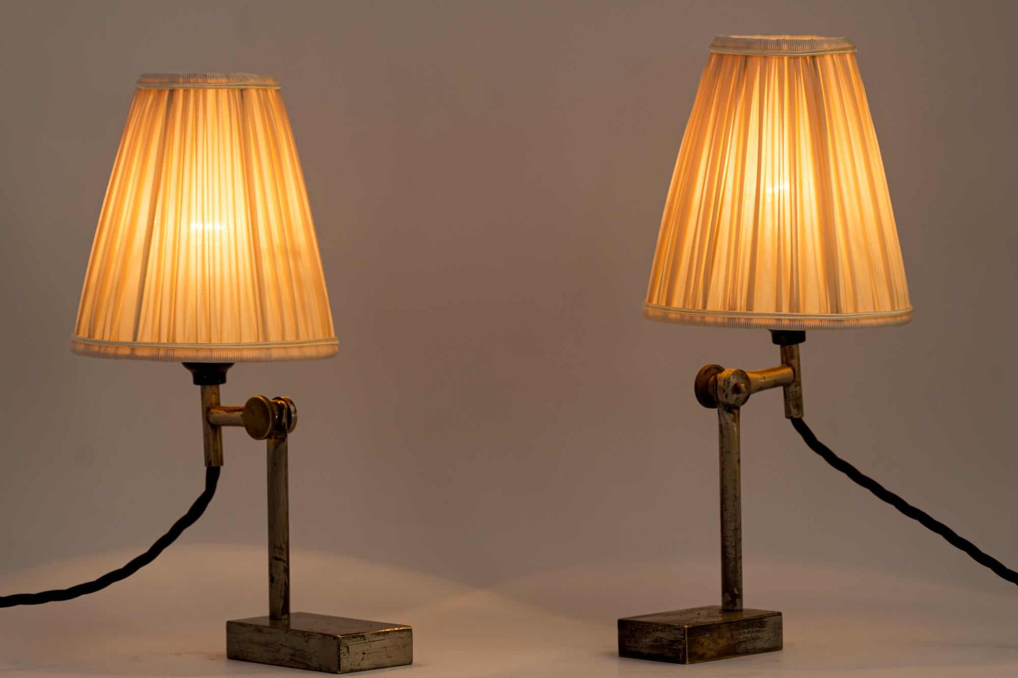 Silvered 2 Adjustable Vintage Table Lamps, Vienna, Around 1950s For Sale
