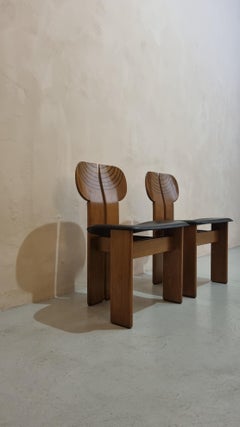 2 Africa chairs designed by Afra & Tobia Scarpa for Maxalto 1980s Artona series