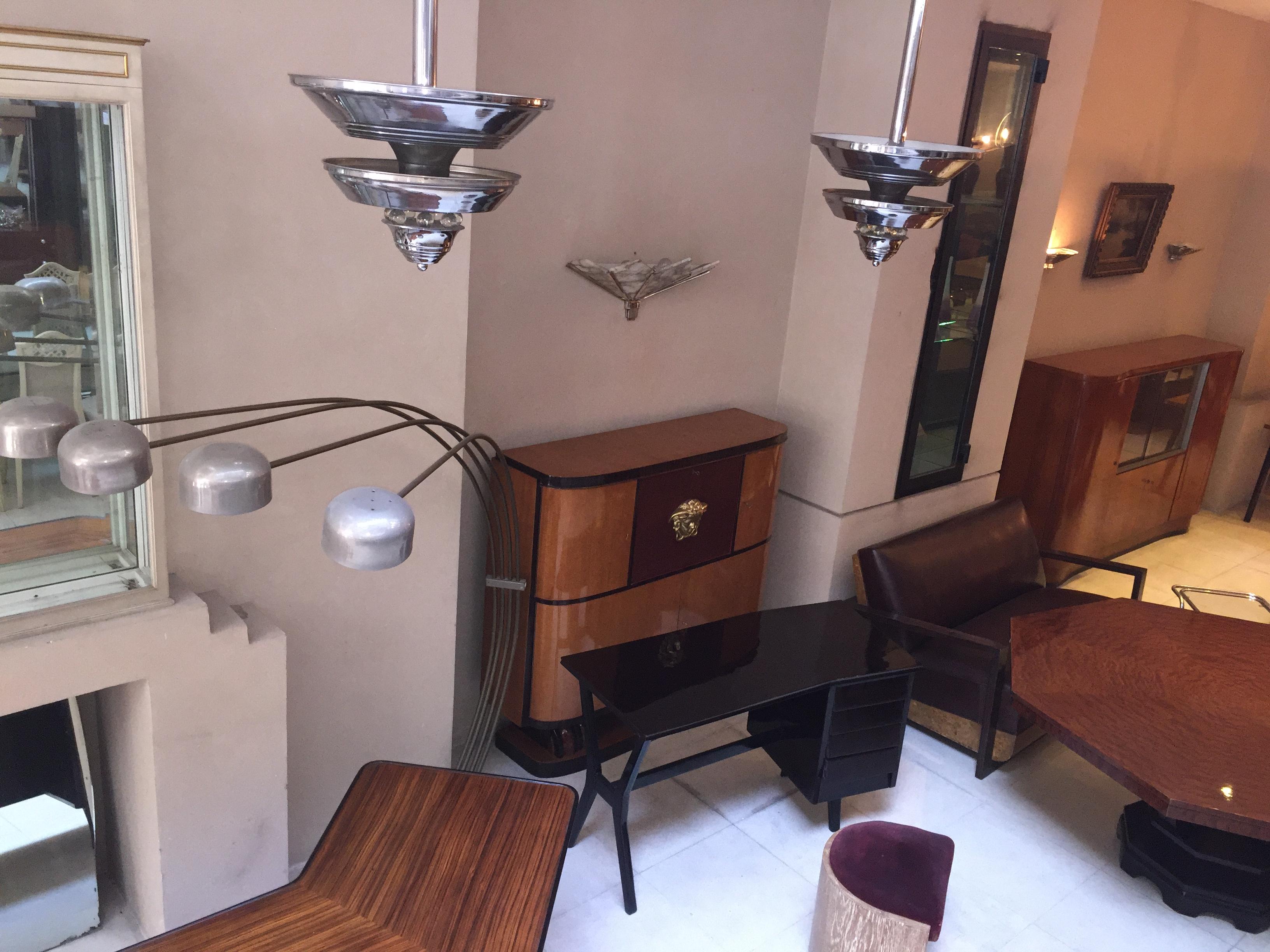 2 Amaizing Art Deco lamps in chrome, German in Style Art Deco, 1930 For Sale 2