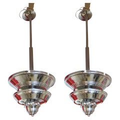 2 Amaizing Art Deco lamps in chrome, German in Style Art Deco, 1930