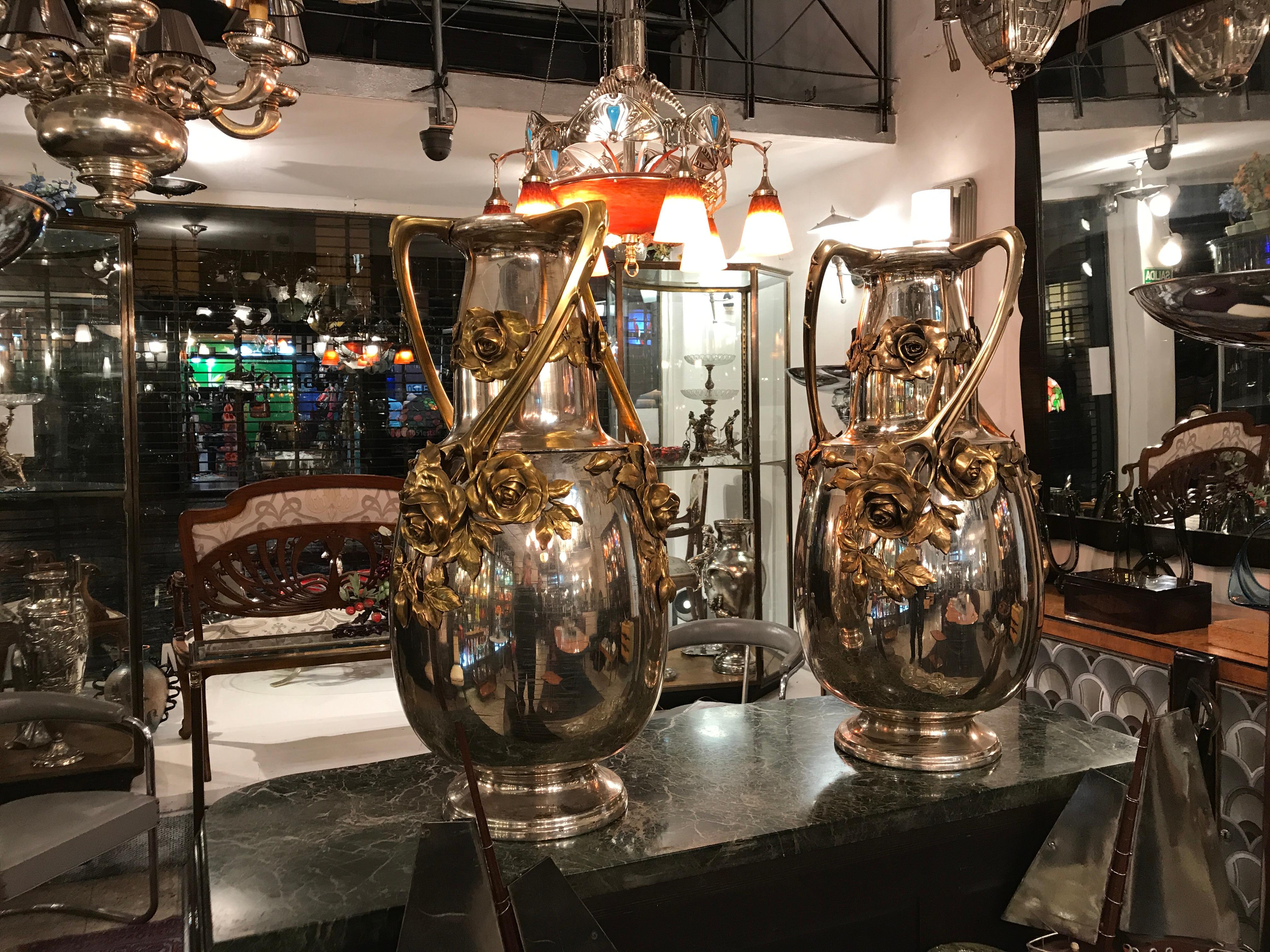 2 Amaizing Vases Kayser, 'German', 1900, Style: Jugendstil, Art Nouveau, Liberty In Good Condition For Sale In Ciudad Autónoma Buenos Aires, C