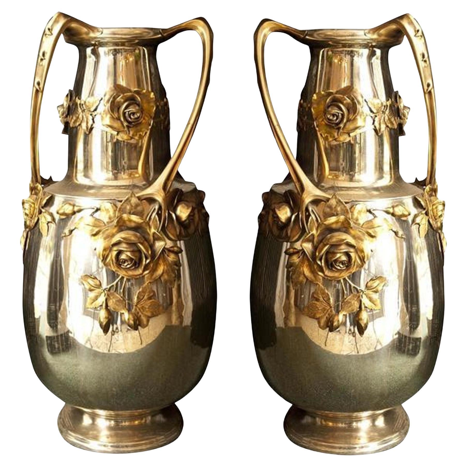 2 Vases amaizing Kayser, « Allemand », 1900, Style : Jugendstil, Art Nouveau, Liberty en vente