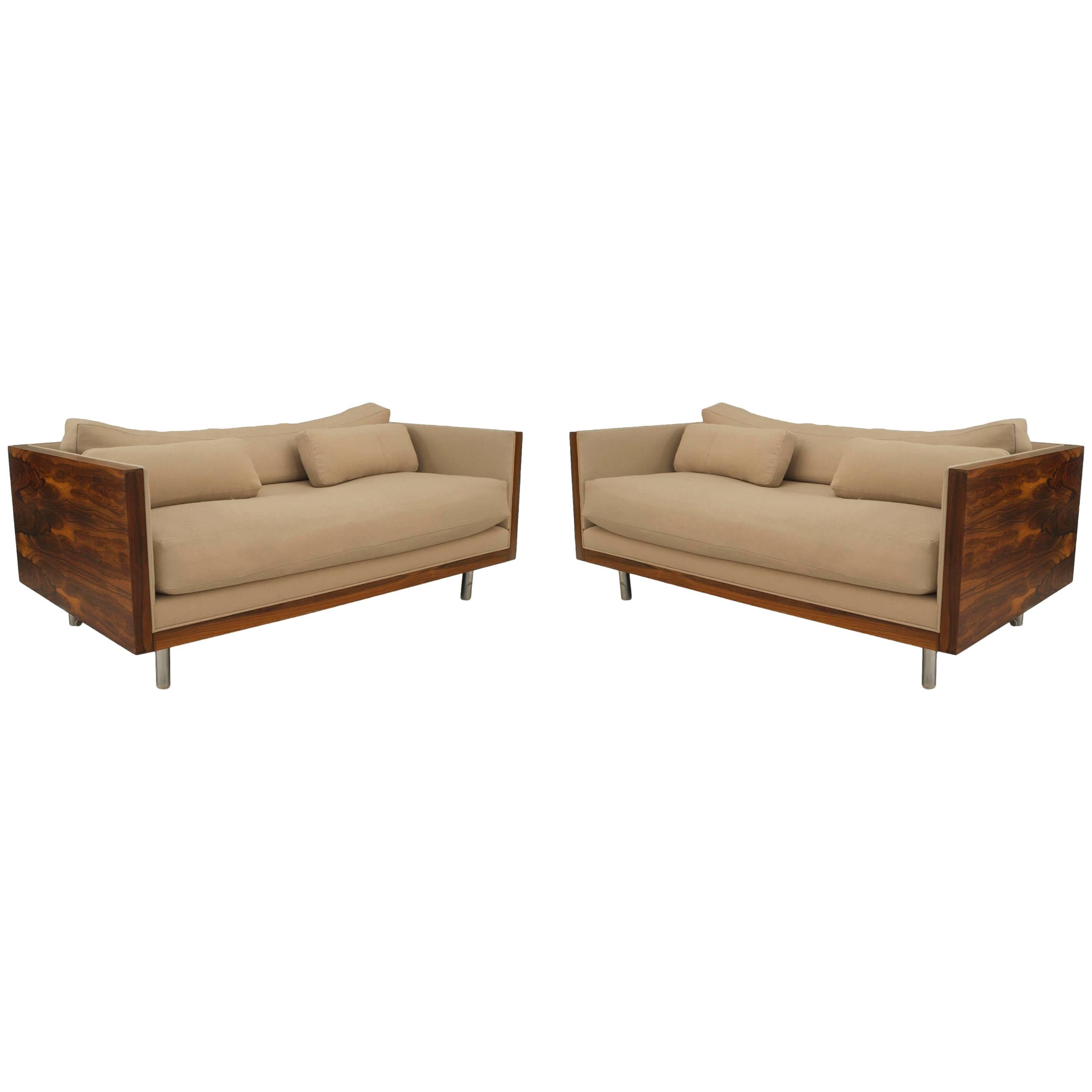 2 American Post-War Rosewood Loveseat