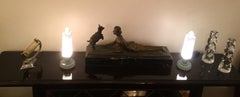 2 American Table Lamps in Glass, Style: Art Deco, 1930
