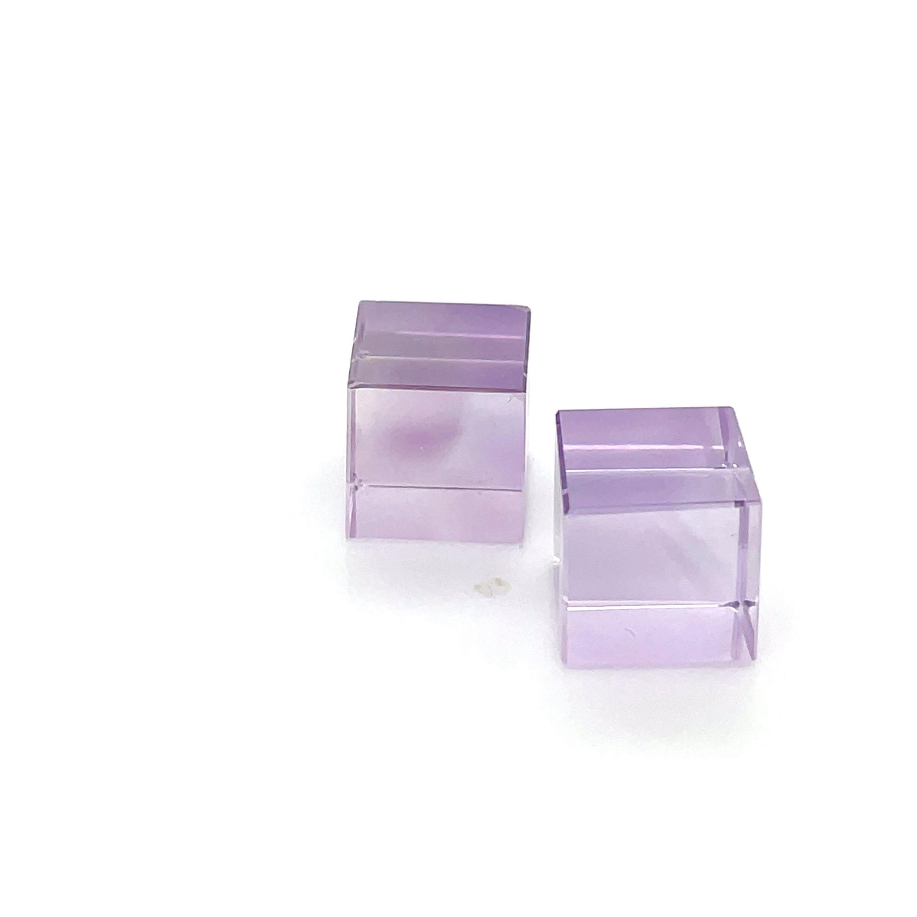 2 Amethyst Cube Cts 26.42  In New Condition For Sale In Hong Kong, HK