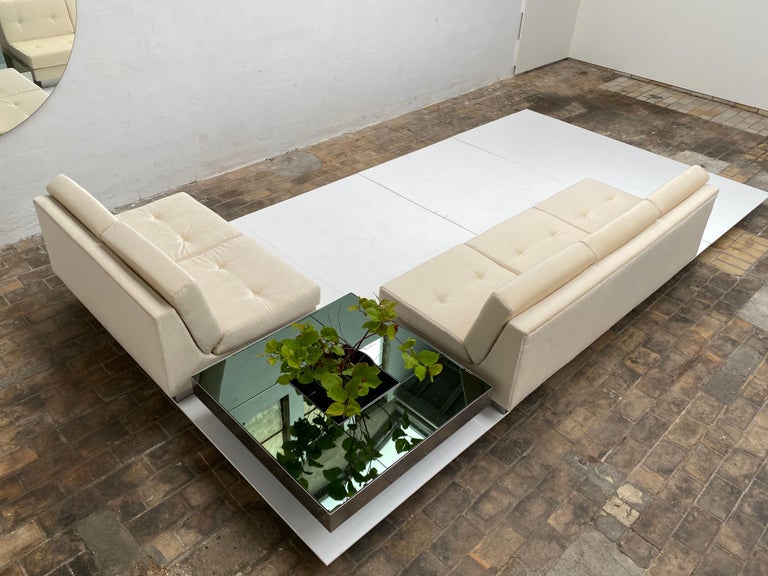 2 and 3 Seat Mohair 'CALIFORNIA' Sofas by Jacques Charpentier, Paris, 1970 at 1stDibs