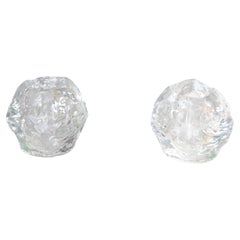 2 Ann Warff Glas-Kristall-Kerzenhalter Skandinavisch-Modern Kosta Boda-Stil