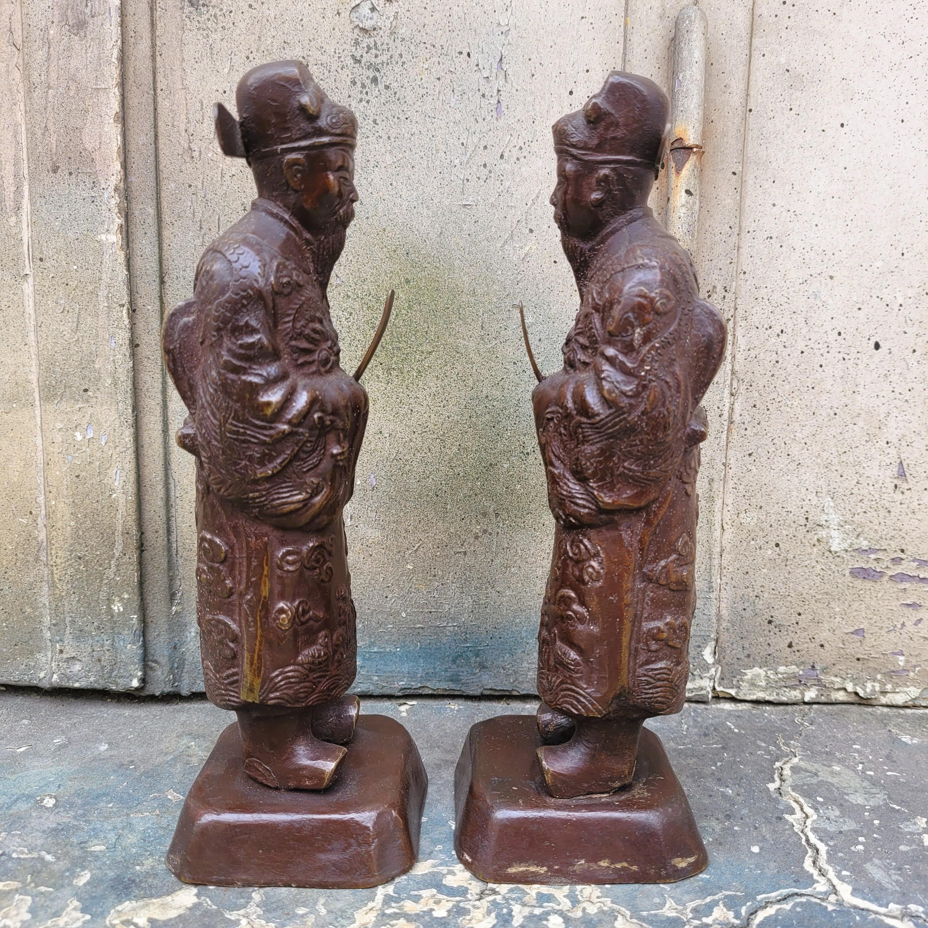 2 Mandarini di Annamite in bronzo, Vietnam, inizio XX secolo In condizioni buone in vendita a MARSEILLE, FR