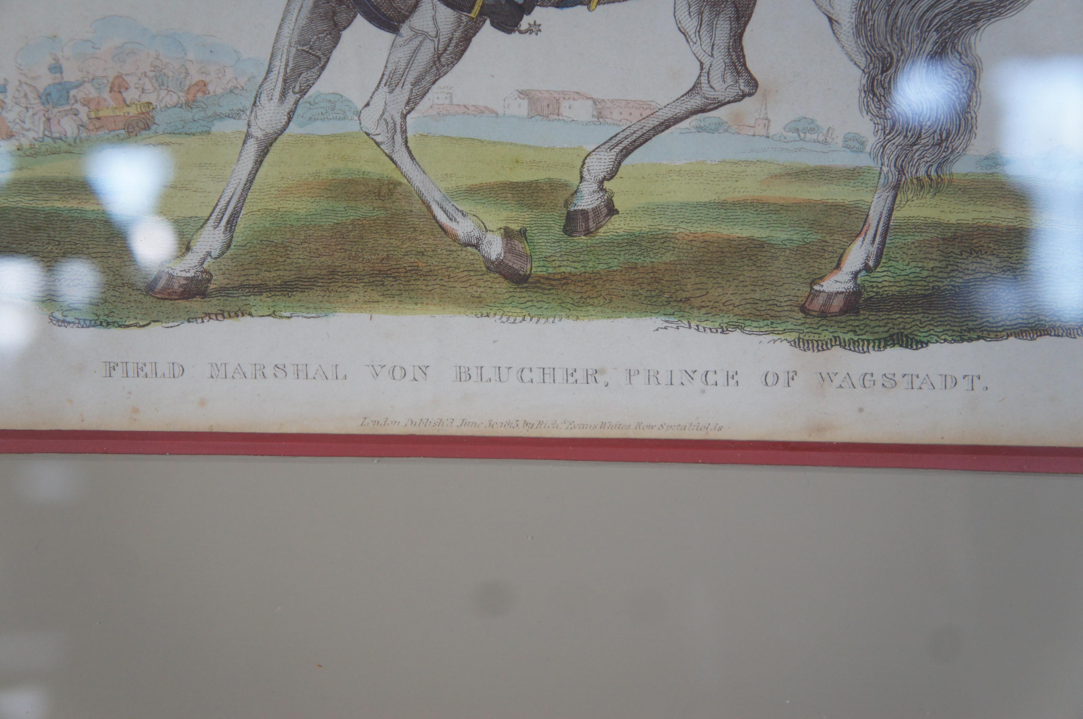 2 Antique 1815 Richard Evans Napoleonic War Horse Officer Engravings For Sale 4