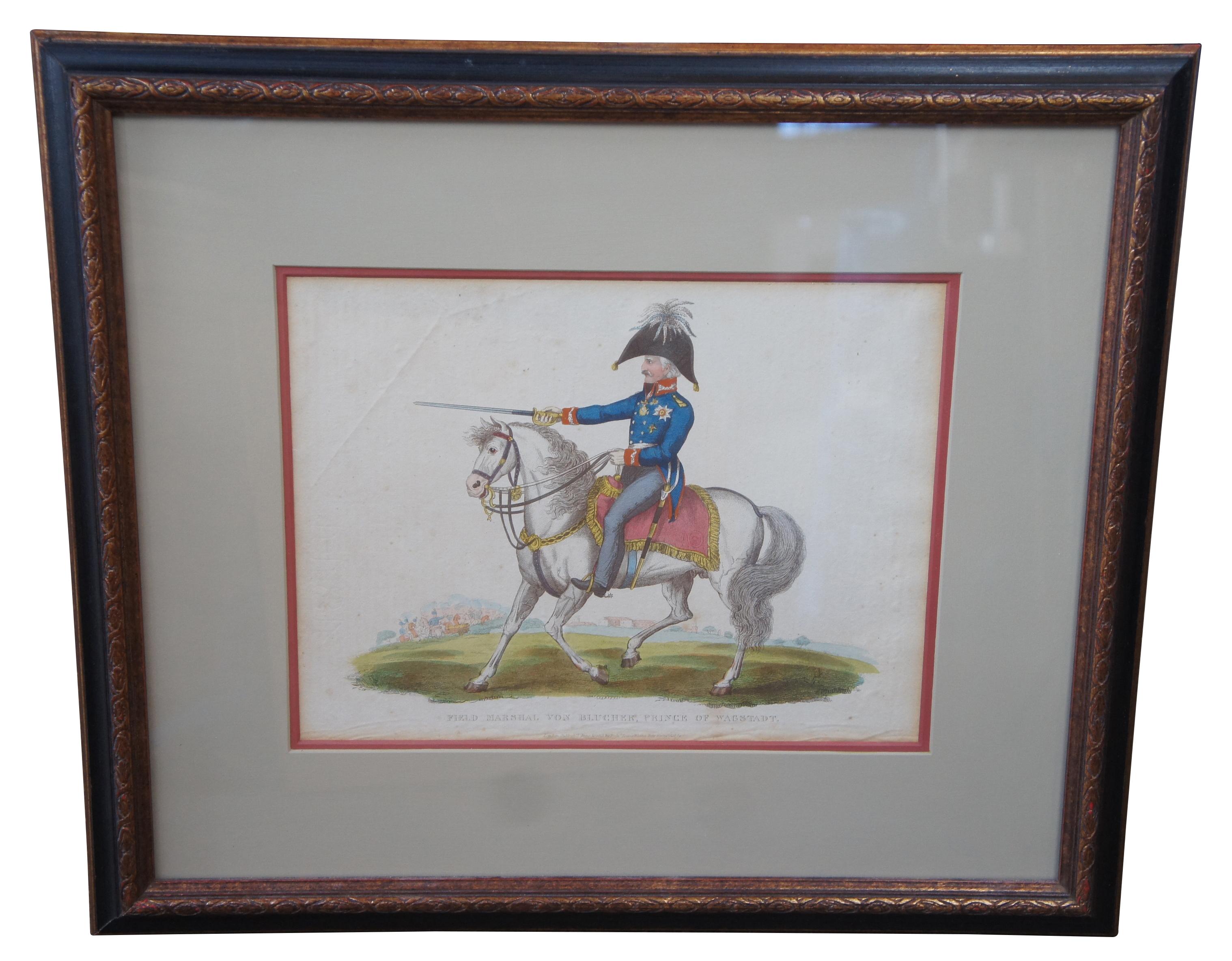 Regency 2 Antique 1815 Richard Evans Napoleonic War Horse Officer Engravings For Sale