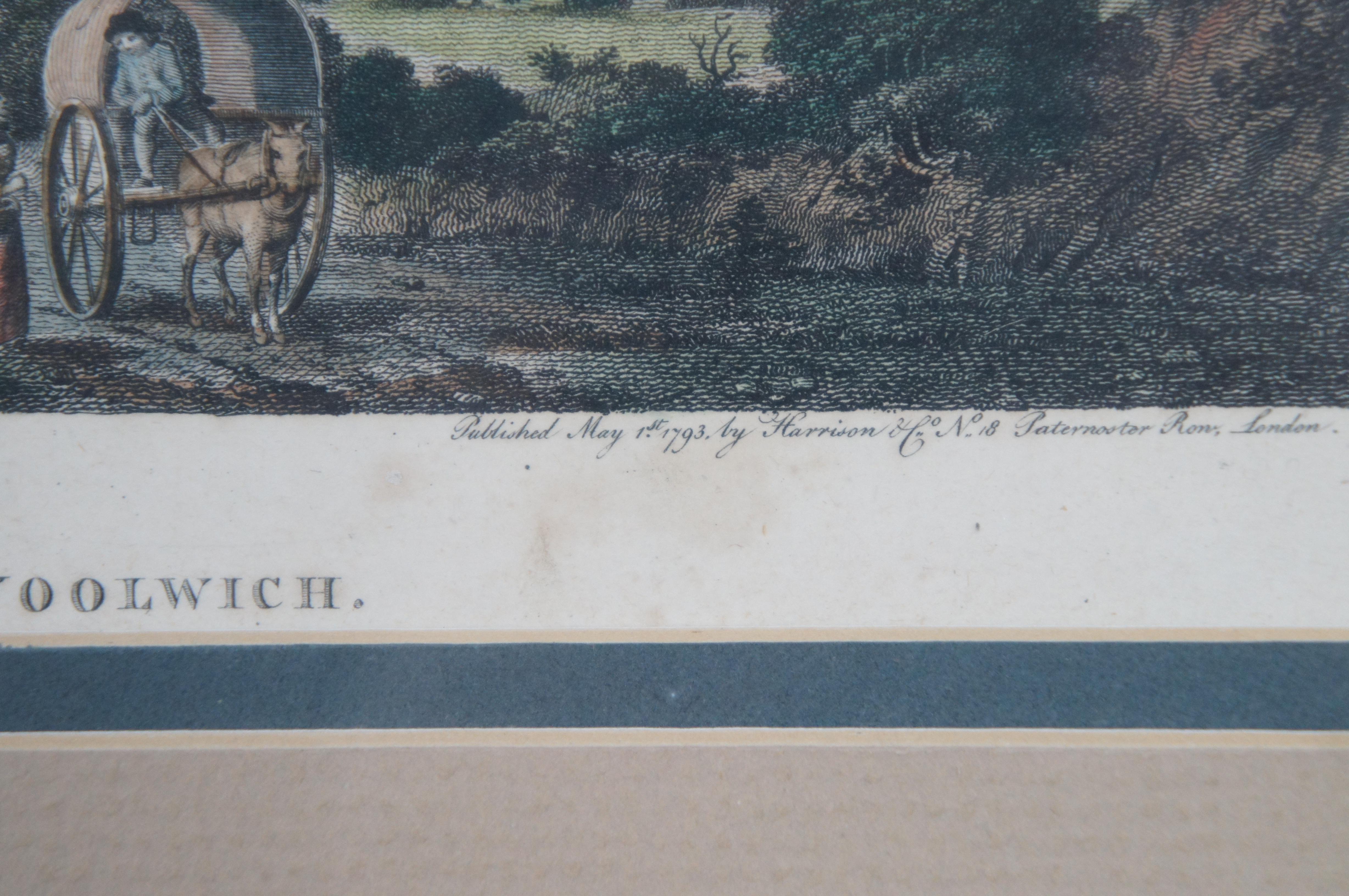 2 gravures de Nicholson Girtin anglaises anciennes du 18ème siècle, Woolwich Rippon 14 po. en vente 4