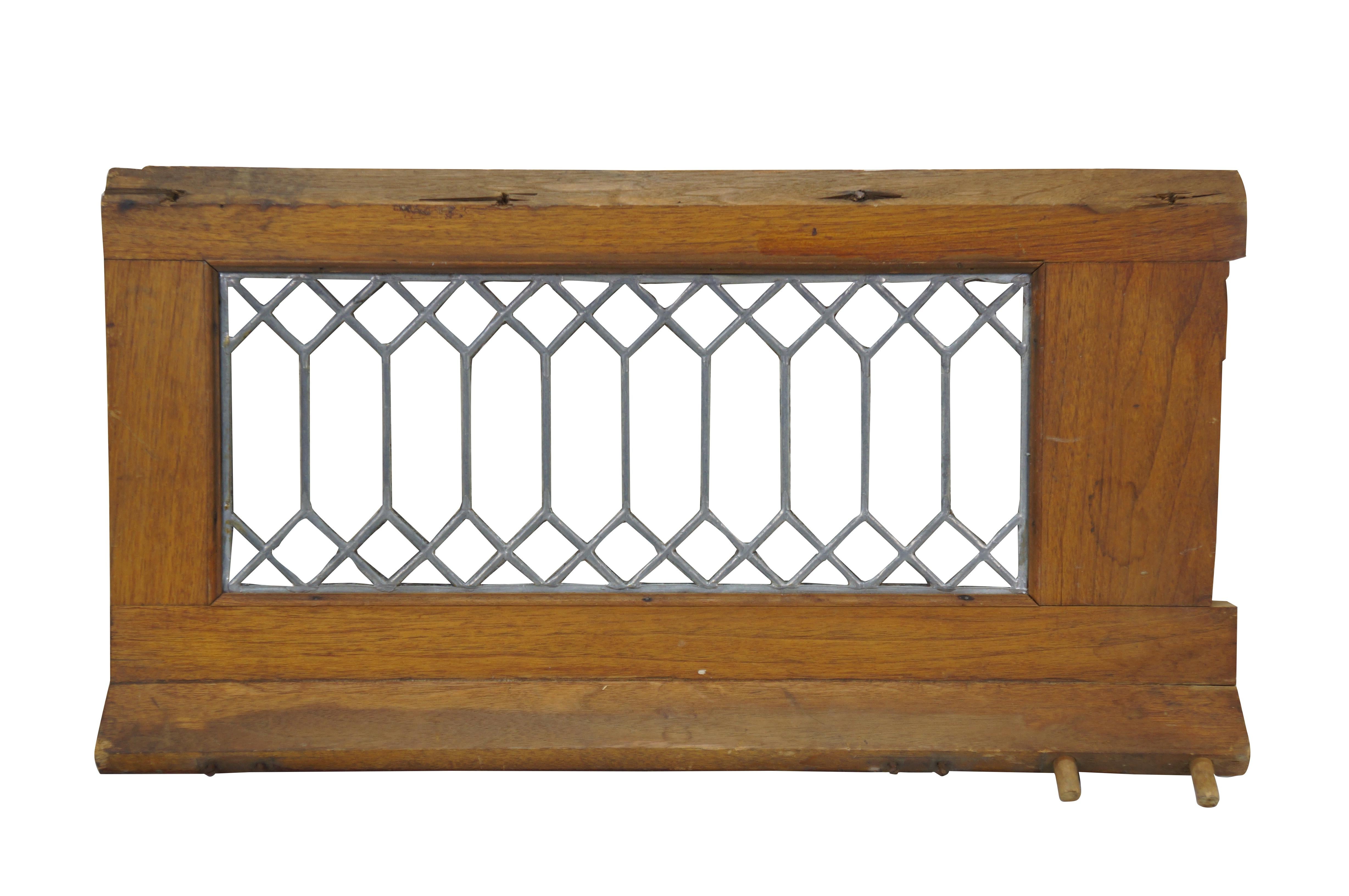 Victorian 2 Antique Architectural Picket Fence Leaded Glass Transom Window Panels 24