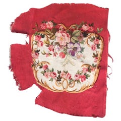 2 Antique Aubusson Cushions Chair Cover Tapestries