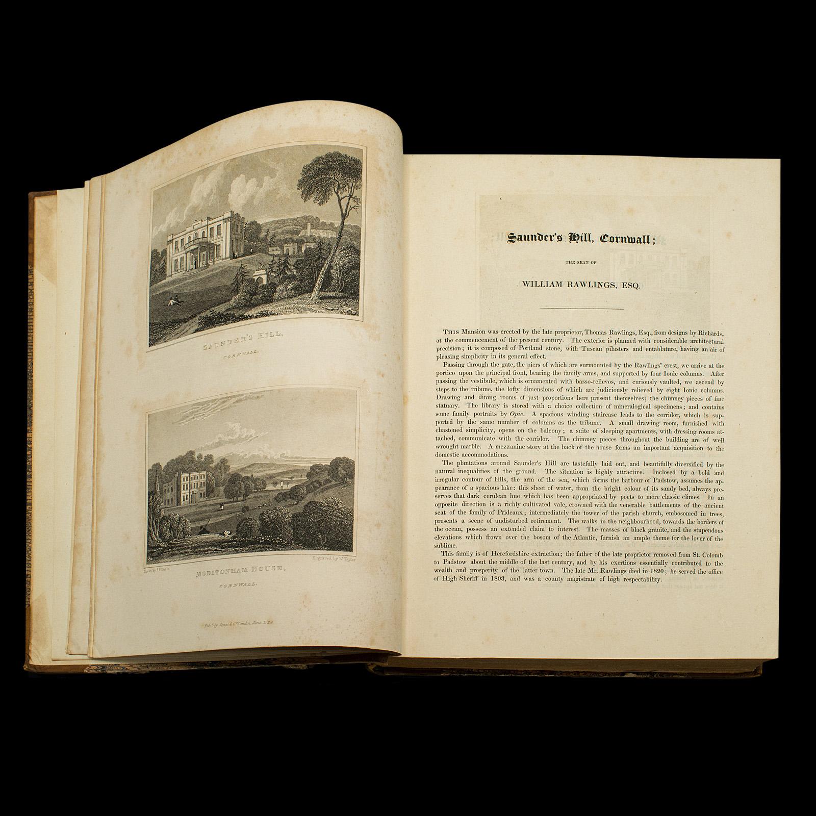 2 Antique Books, Jones' View of Seats, Mansions & Noblemen, English, Georgian For Sale 4