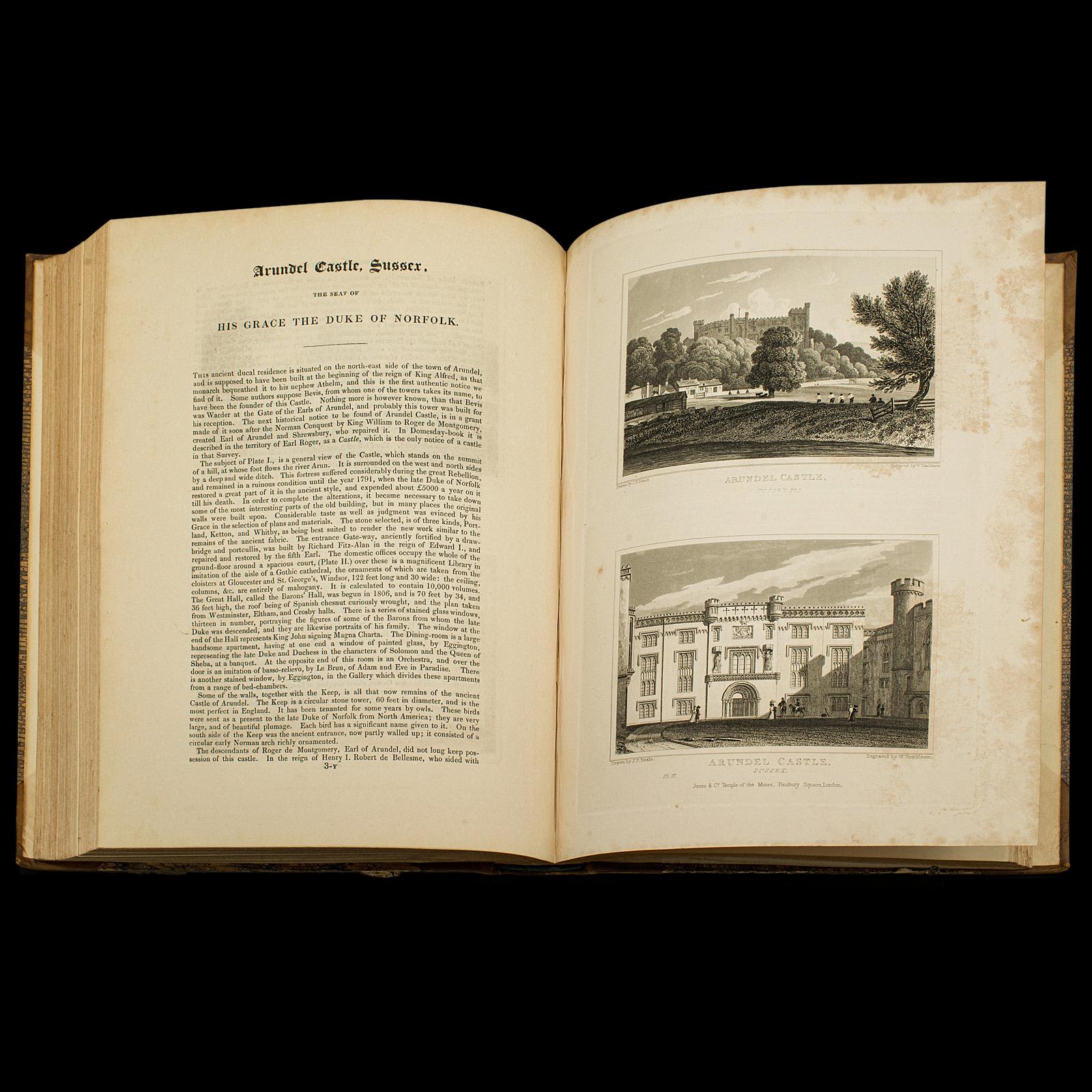 2 Antique Books, Jones' View of Seats, Mansions & Noblemen, English, Georgian For Sale 6