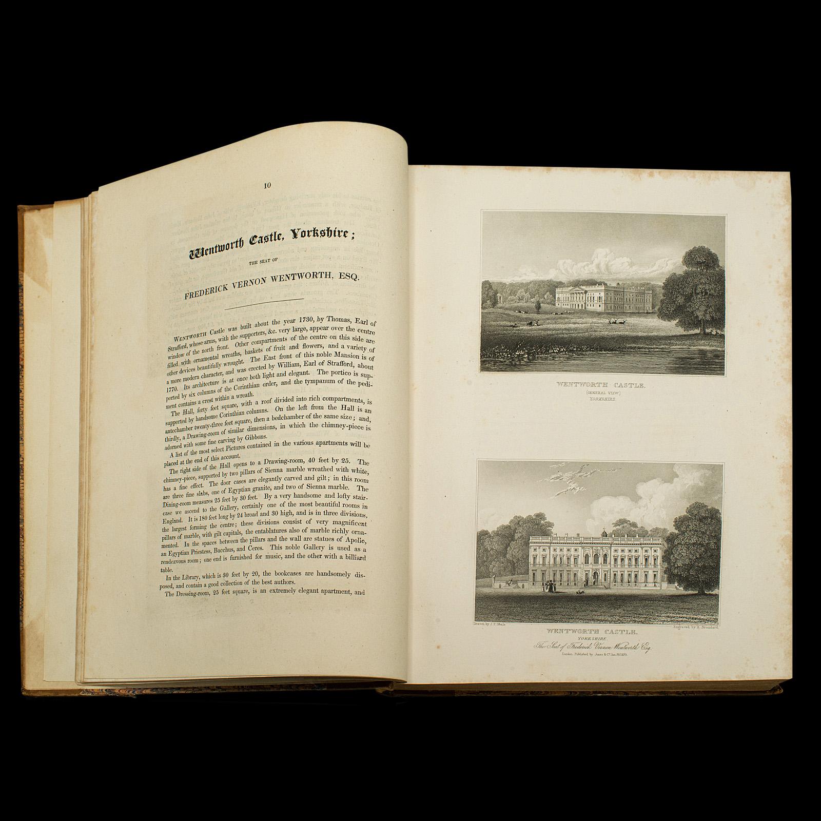 19th Century 2 Antique Books, Jones' View of Seats, Mansions & Noblemen, English, Georgian For Sale