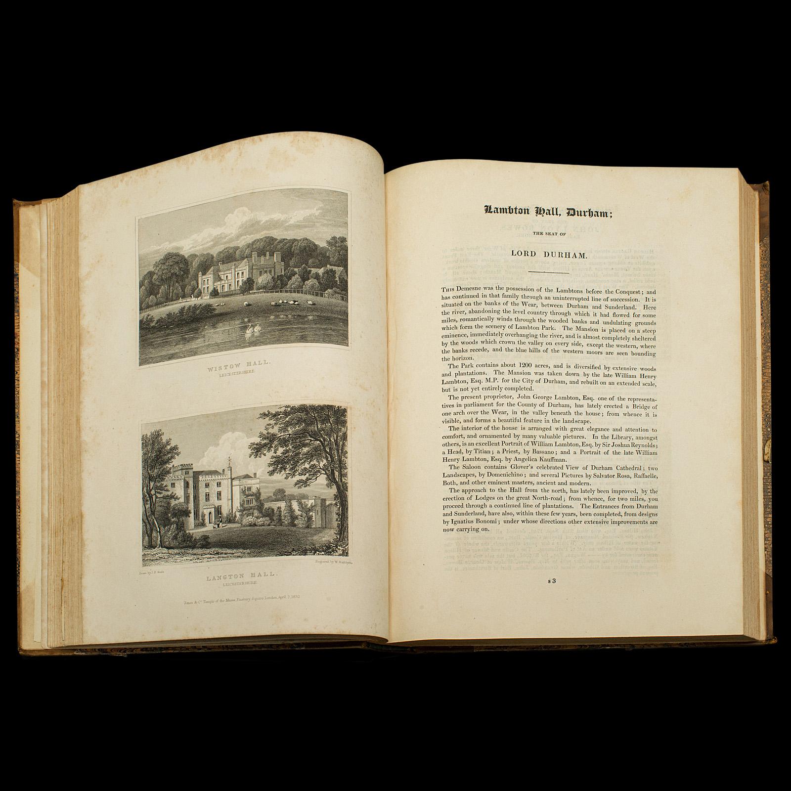 Paper 2 Antique Books, Jones' View of Seats, Mansions & Noblemen, English, Georgian For Sale