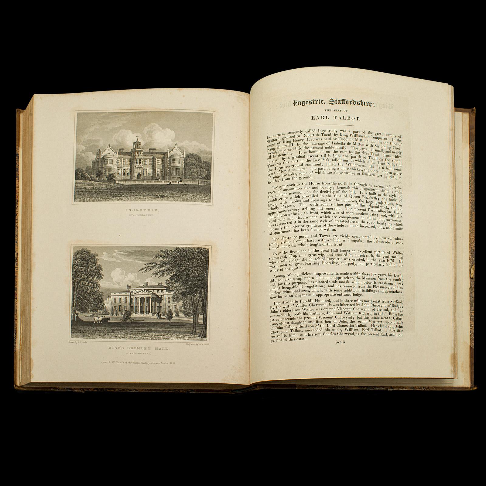 2 Antique Books, Jones' View of Seats, Mansions & Noblemen, English, Georgian For Sale 1