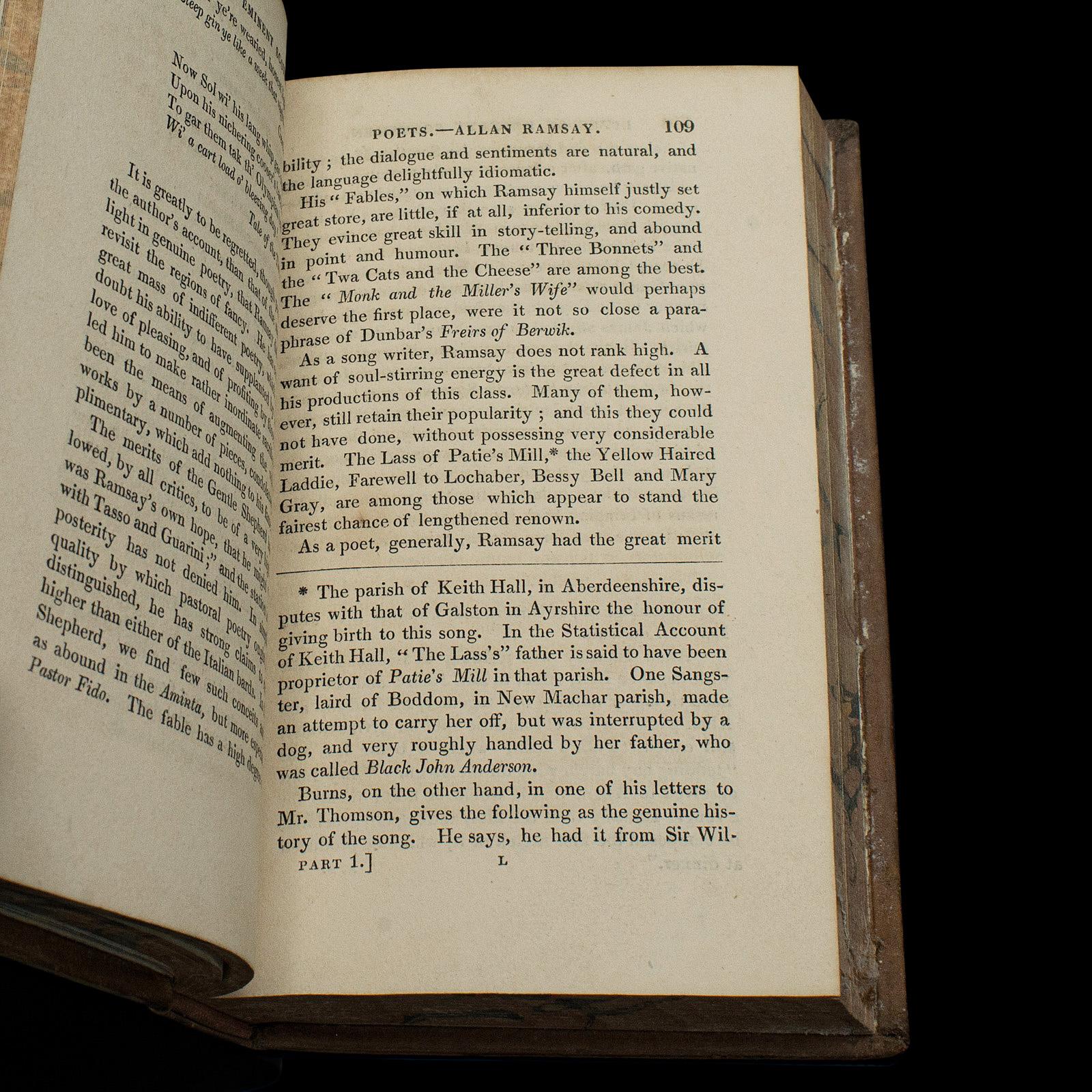 2 antike Bücher, The Lives of Scottish Poets, Englisch, Biographical, Regency (19. Jahrhundert) im Angebot