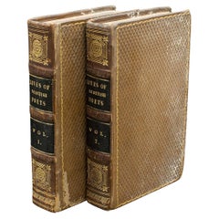 2 livres anciens The Lives of Scottish Poets, anglais, biographique, Regency