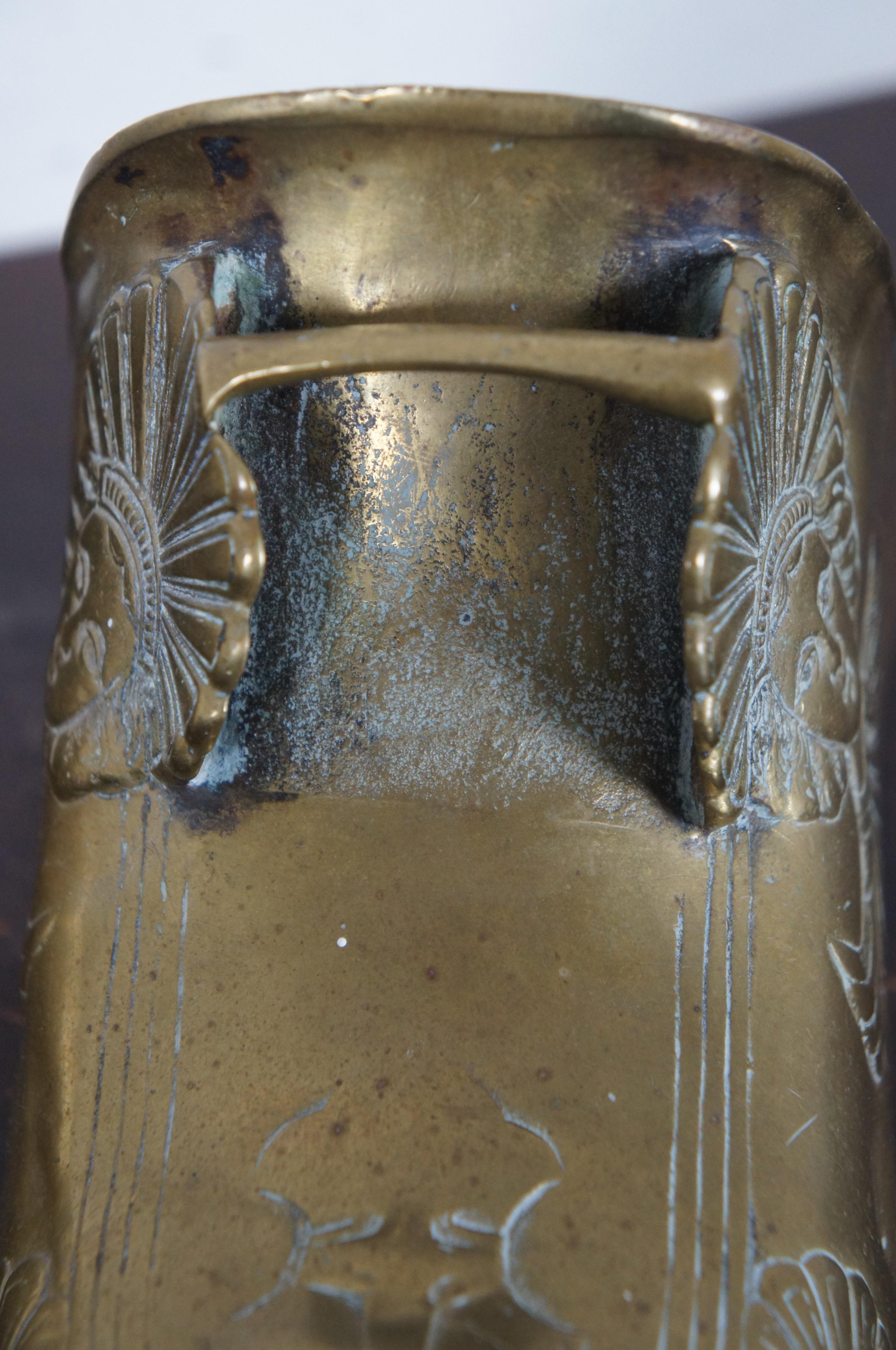 2 Antique Brass Horse Saddle Stirrups Spanish Conquistador Aztec Mayan Pair 4