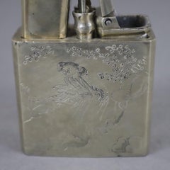 2 antique Chinese opiums pipes, silvercolored decorative items, China ca 1900