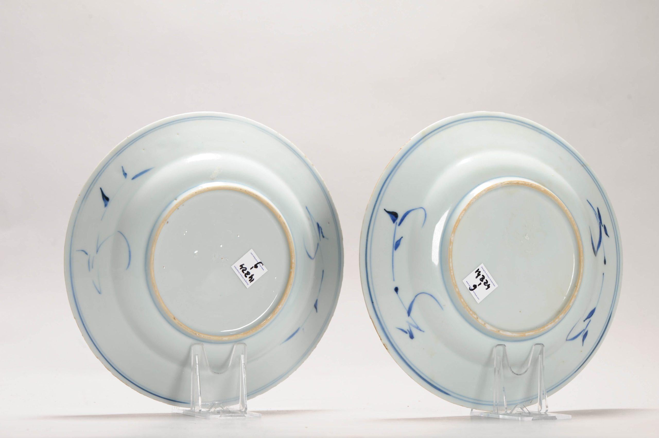 #2 Antico set di piatti da pranzo in porcellana cinese del 18° secolo Kangxi blu e bianco In condizioni buone in vendita a Amsterdam, Noord Holland