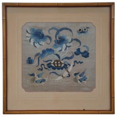 2 Antique Chinese Qing Dynasty Silk Court Rank Military Duck Buzi Badges