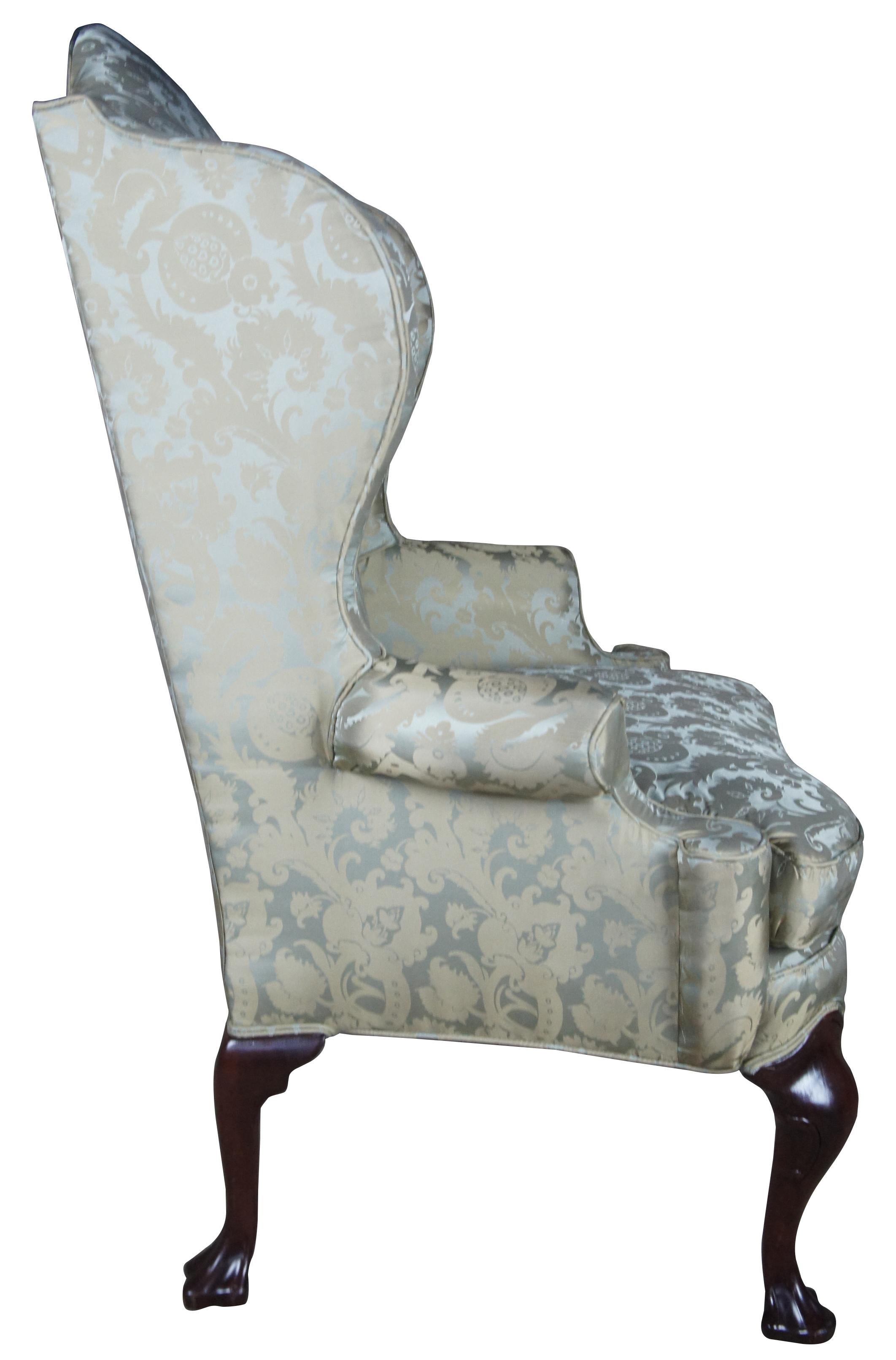 damask wingback chair