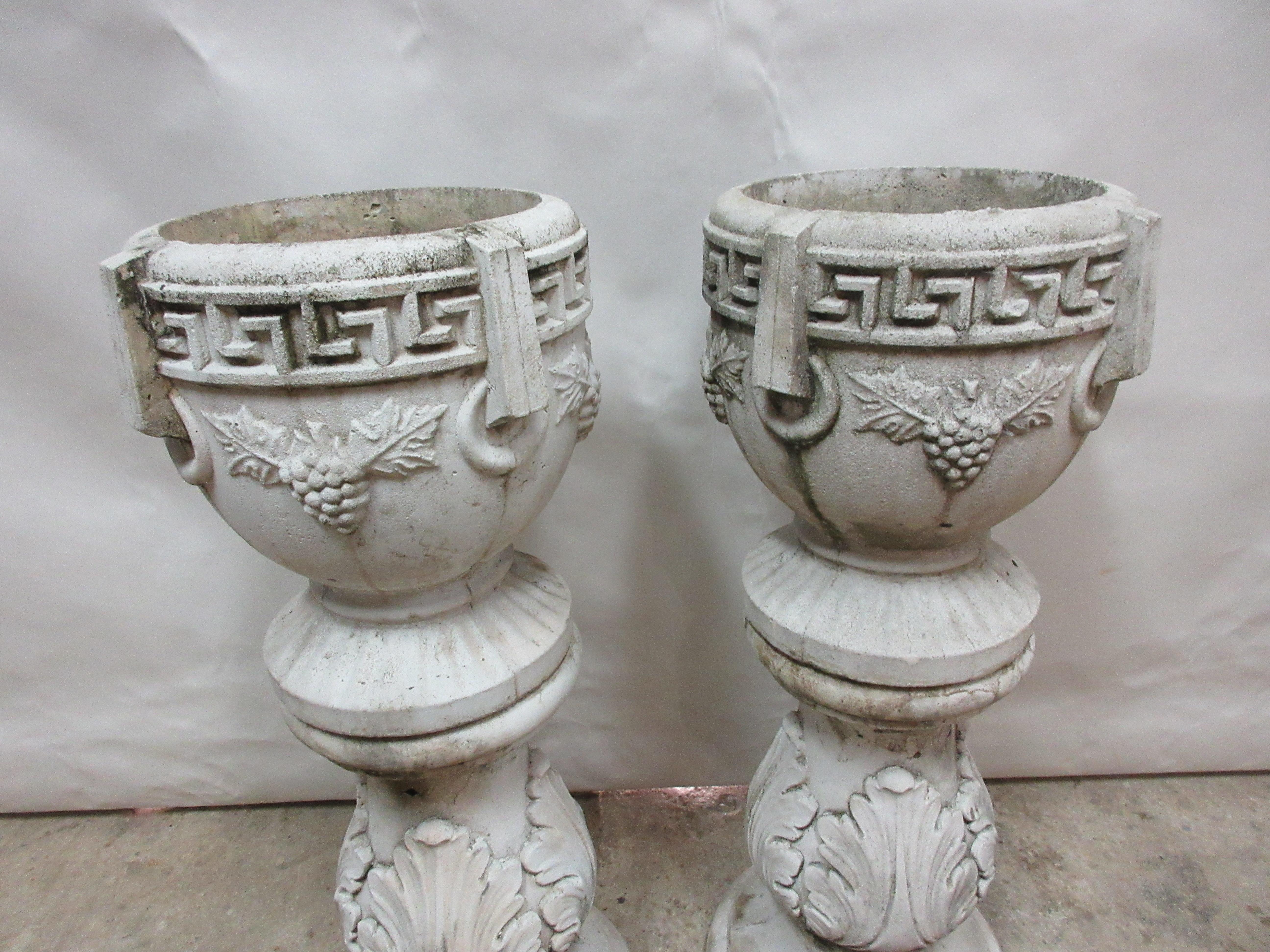 concrete garden urns and pedestals
