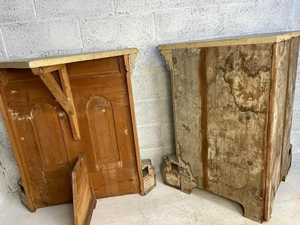 18th Century and Earlier  Pair of 18th Century Louis XVI Period Corner Cupboards 