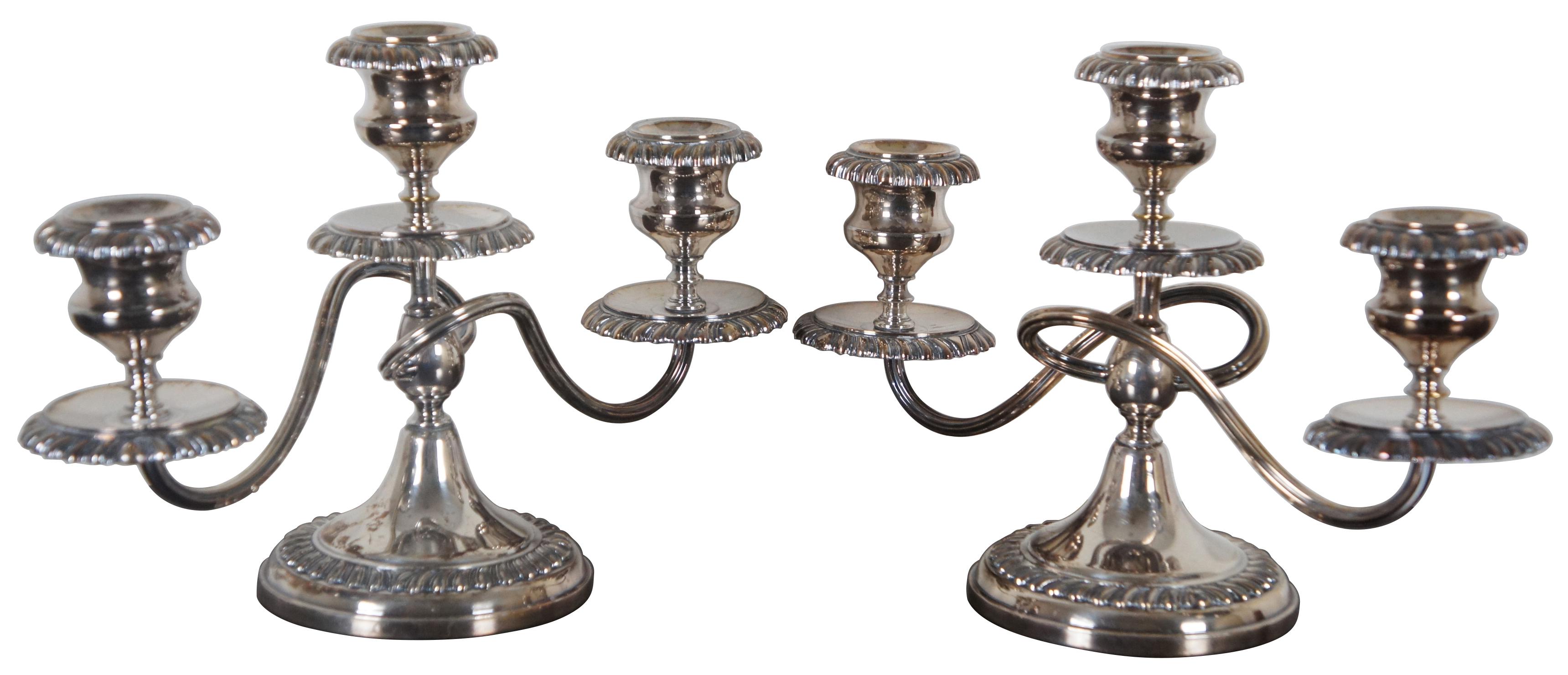 Pair of antique art nouveau style candelabras by Crescent Silverware Manufacturing Company.
     