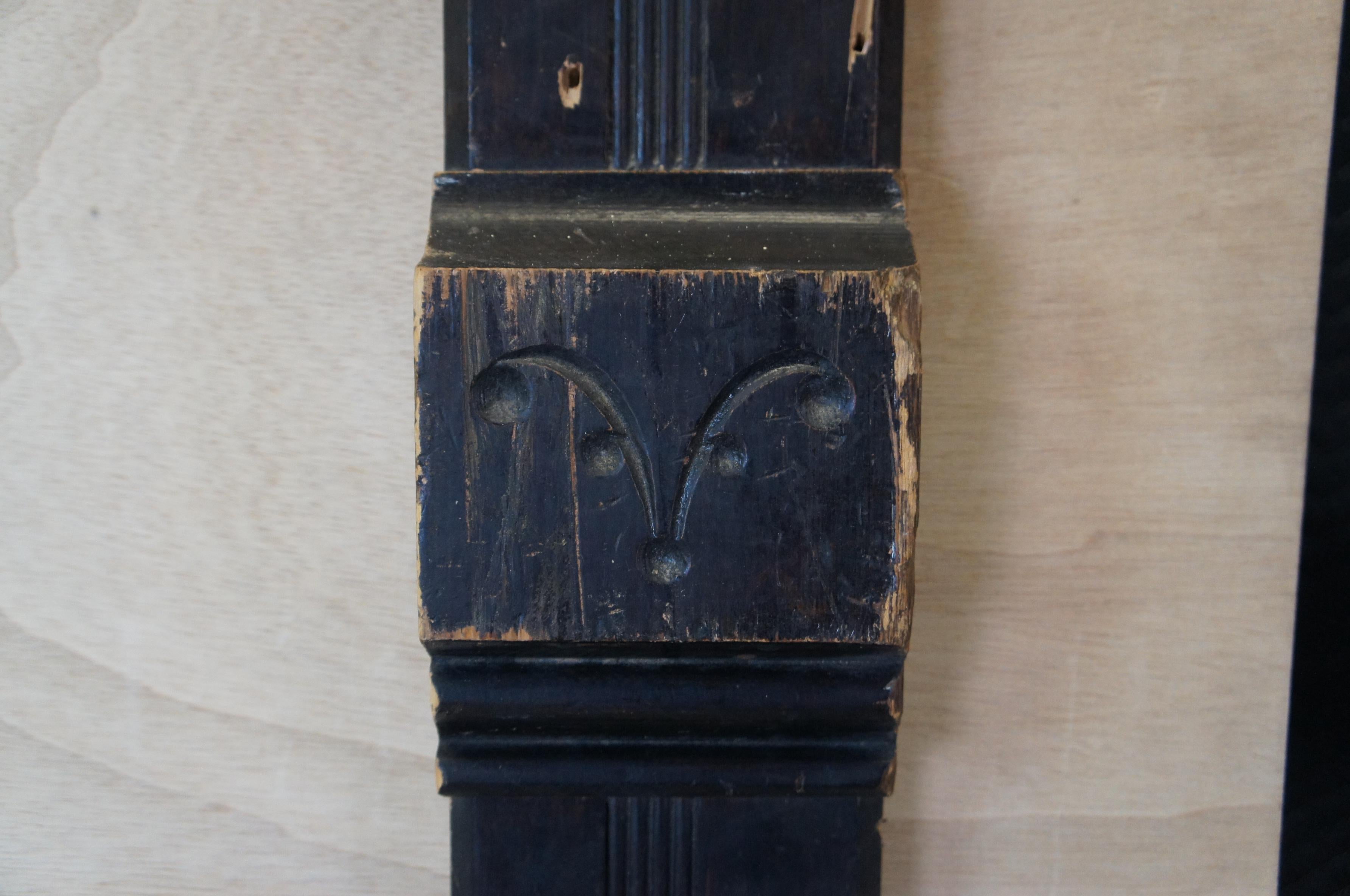 2 Antique Eastlake Victorian Architectural Salvage Molding Panels Column Pillar In Good Condition For Sale In Dayton, OH