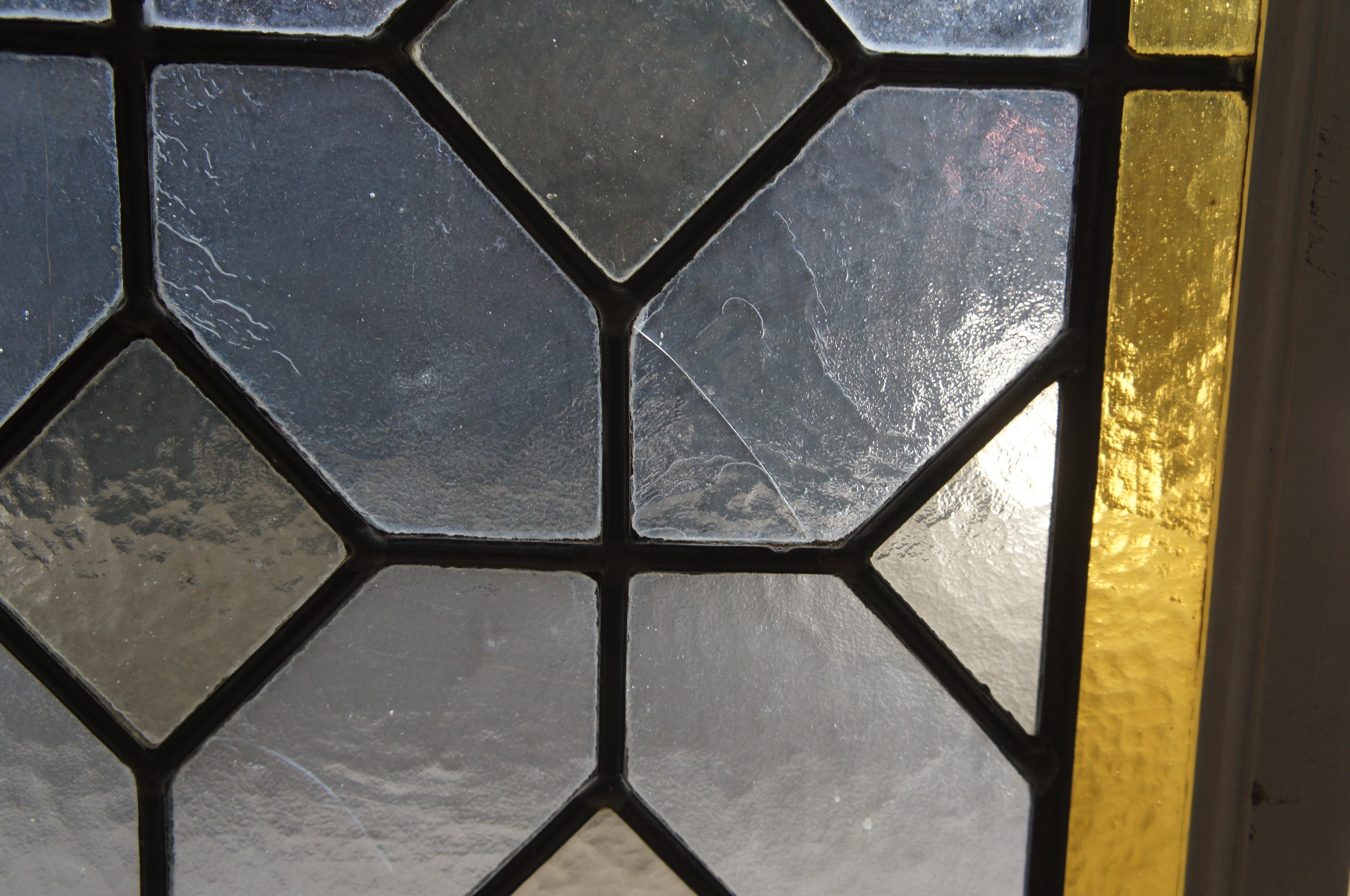 2 Antique European Leaded Stained Glass Diamond Window Panels Sidelight 73