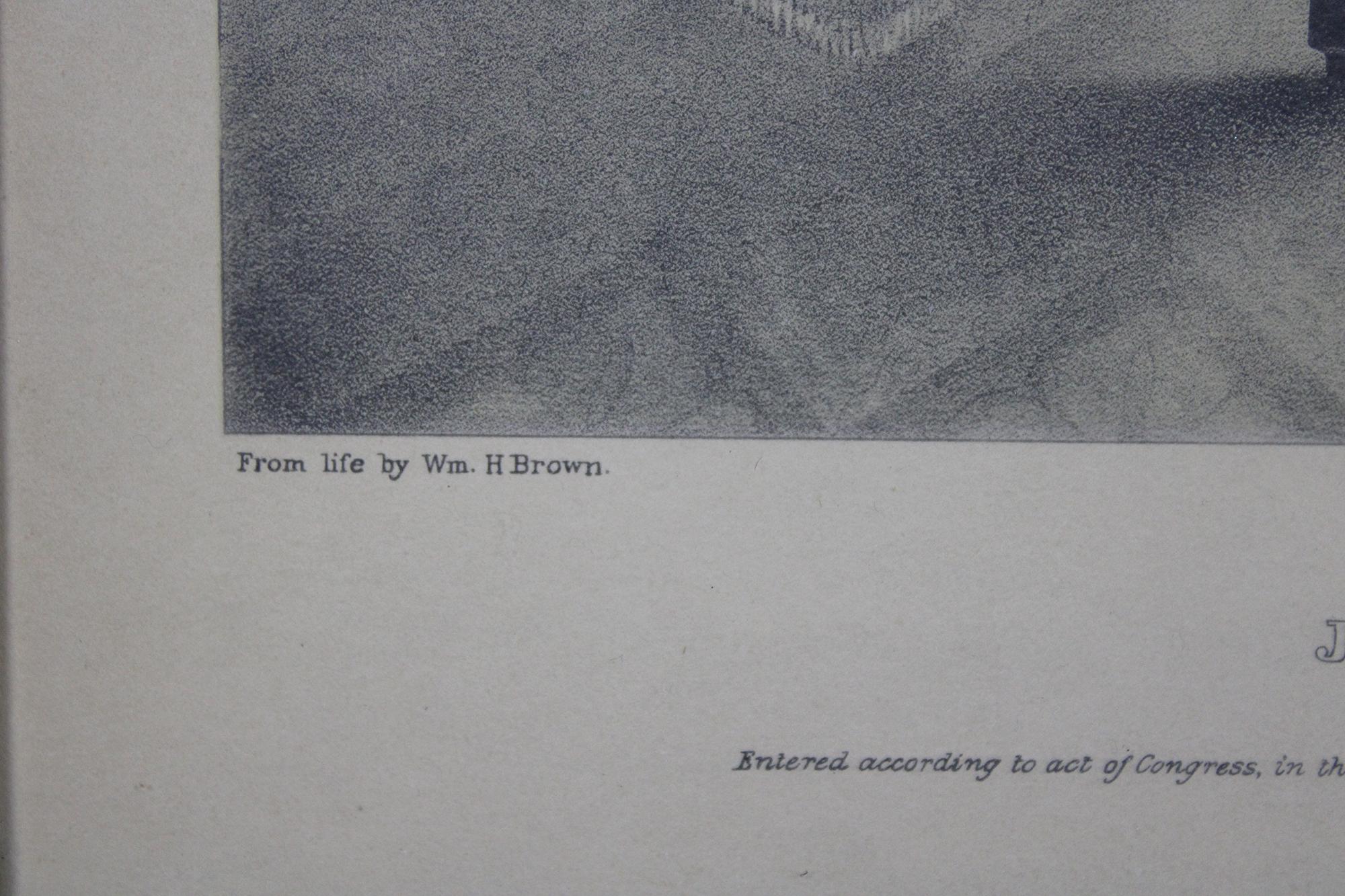 2 antike gerahmte Silhouette-Lithographien mit Drucken in Braun Kellogg Forsyth Macomb (Papier) im Angebot
