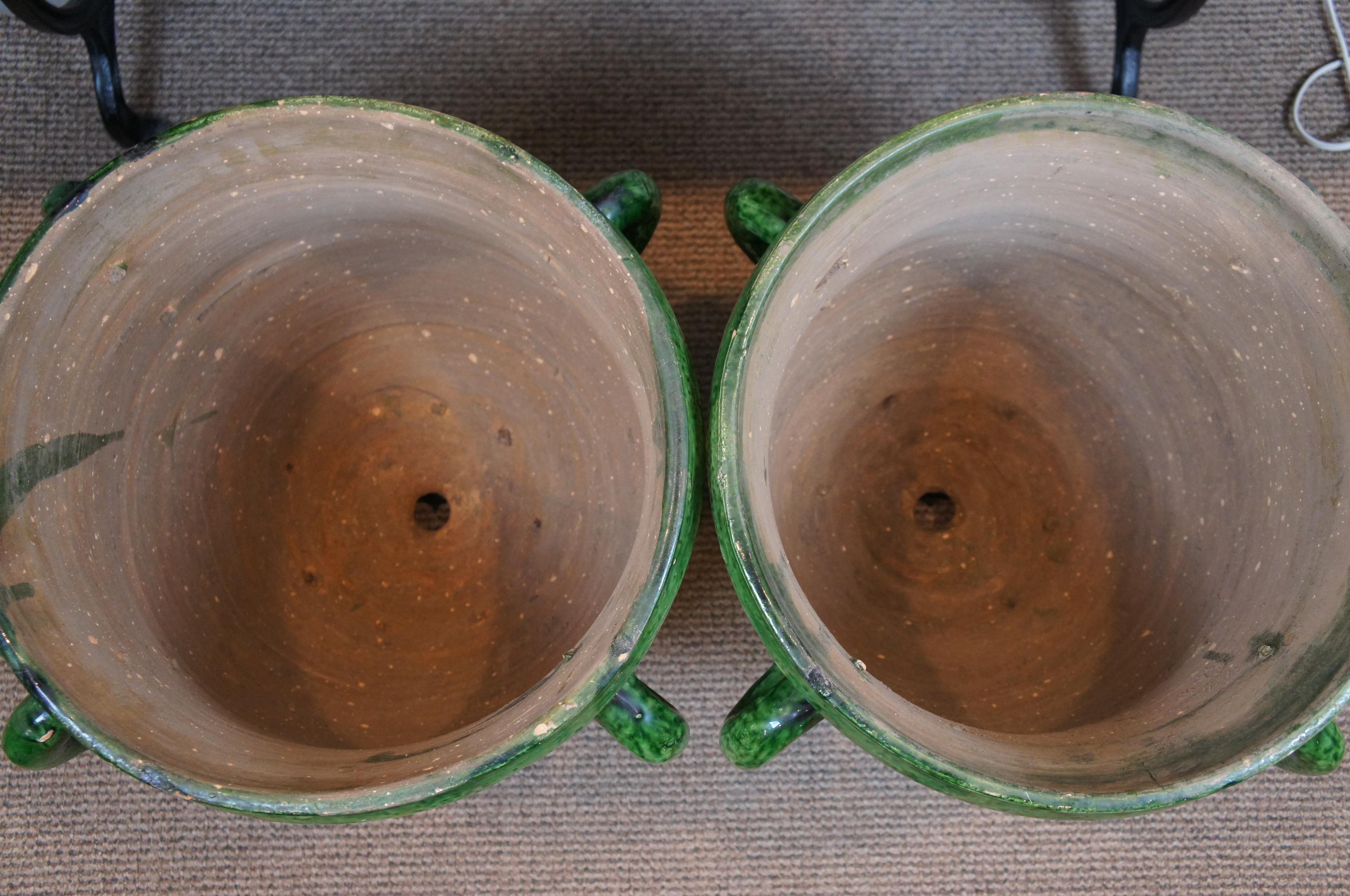 French Anduze Castelnaudary Glazed Terracotta Garden Planter Urn 1