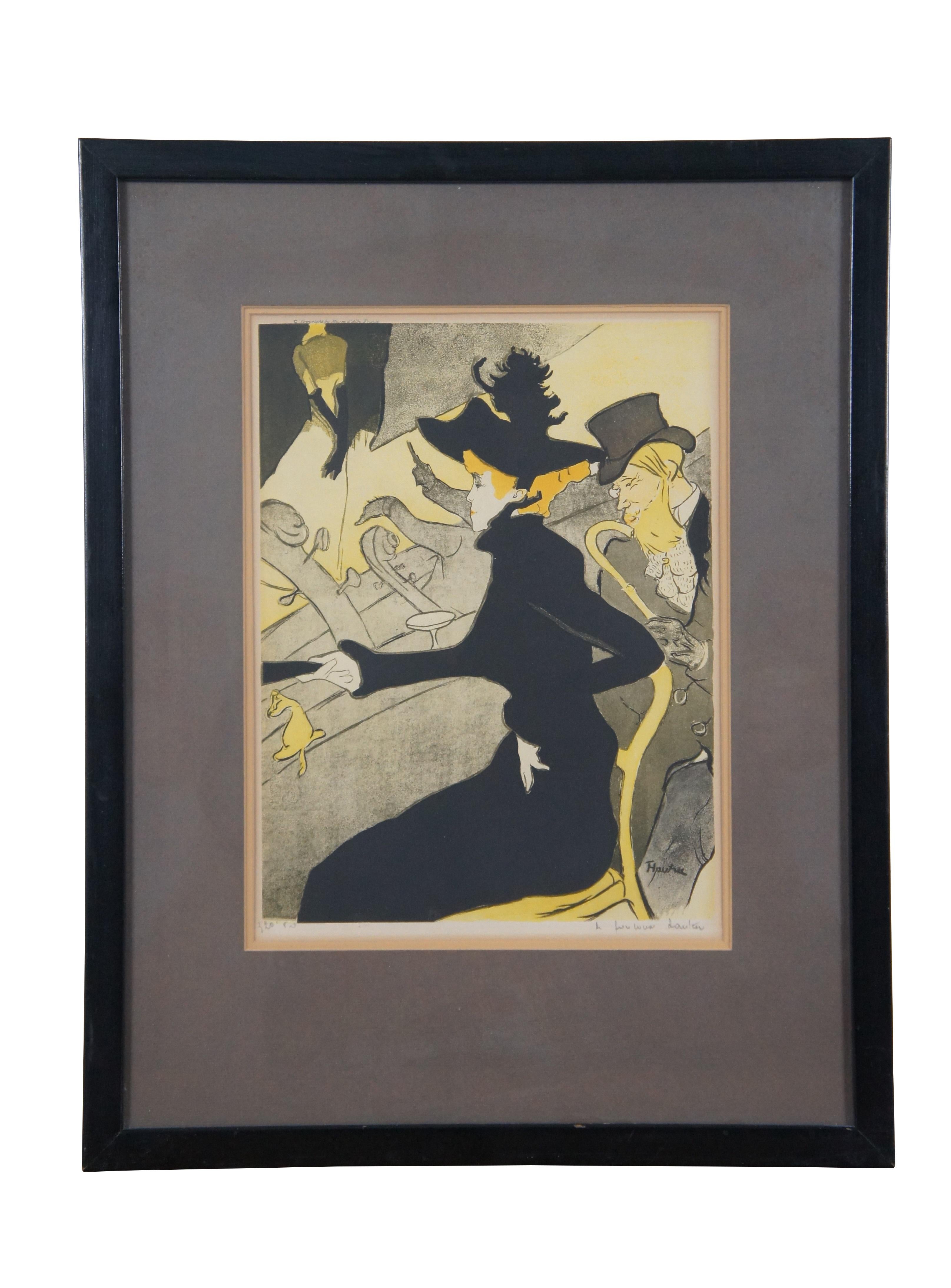 Pair of rare antique French Henri de Toulouse Lautrec Musee d'Albi museum lithograph prints.

Divan Japonais - Originally created in 1892 to advertise a café-chantant that was at the time known as Divan Japonais. The poster depicts three persons