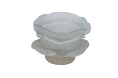 2 Antique Frosted Satin Glass Rose Flower Petal Chandelier Lamp Shades 4"
