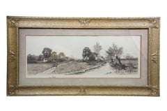2 Antique George William Bohde Oystermans Home Green to the Very Doors Etchings