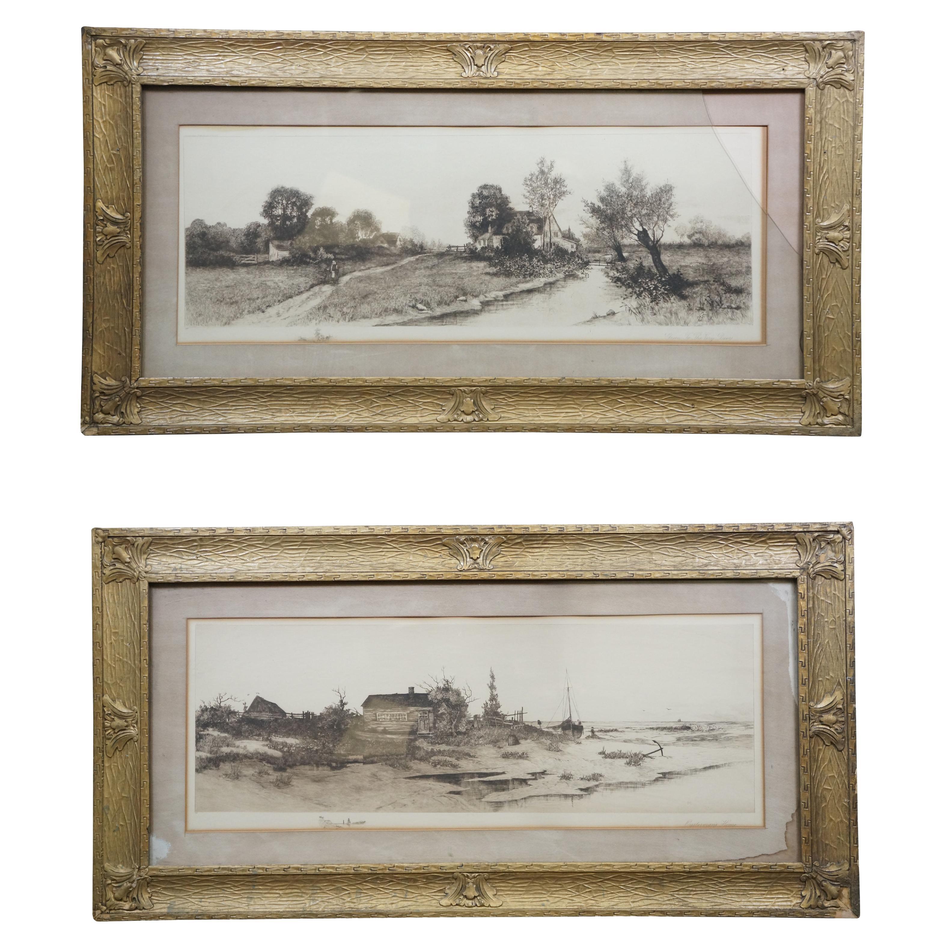 2 gravures anciennes de Greene & Greene Greene Oystermans Home Green to the Very Doors