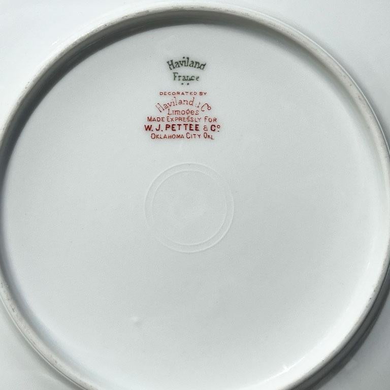 2 antike Haviland Limoges Brot- oder Salatteller für W.J. Pettee & Co. Oklahoma (Amerikanische Klassik) im Angebot
