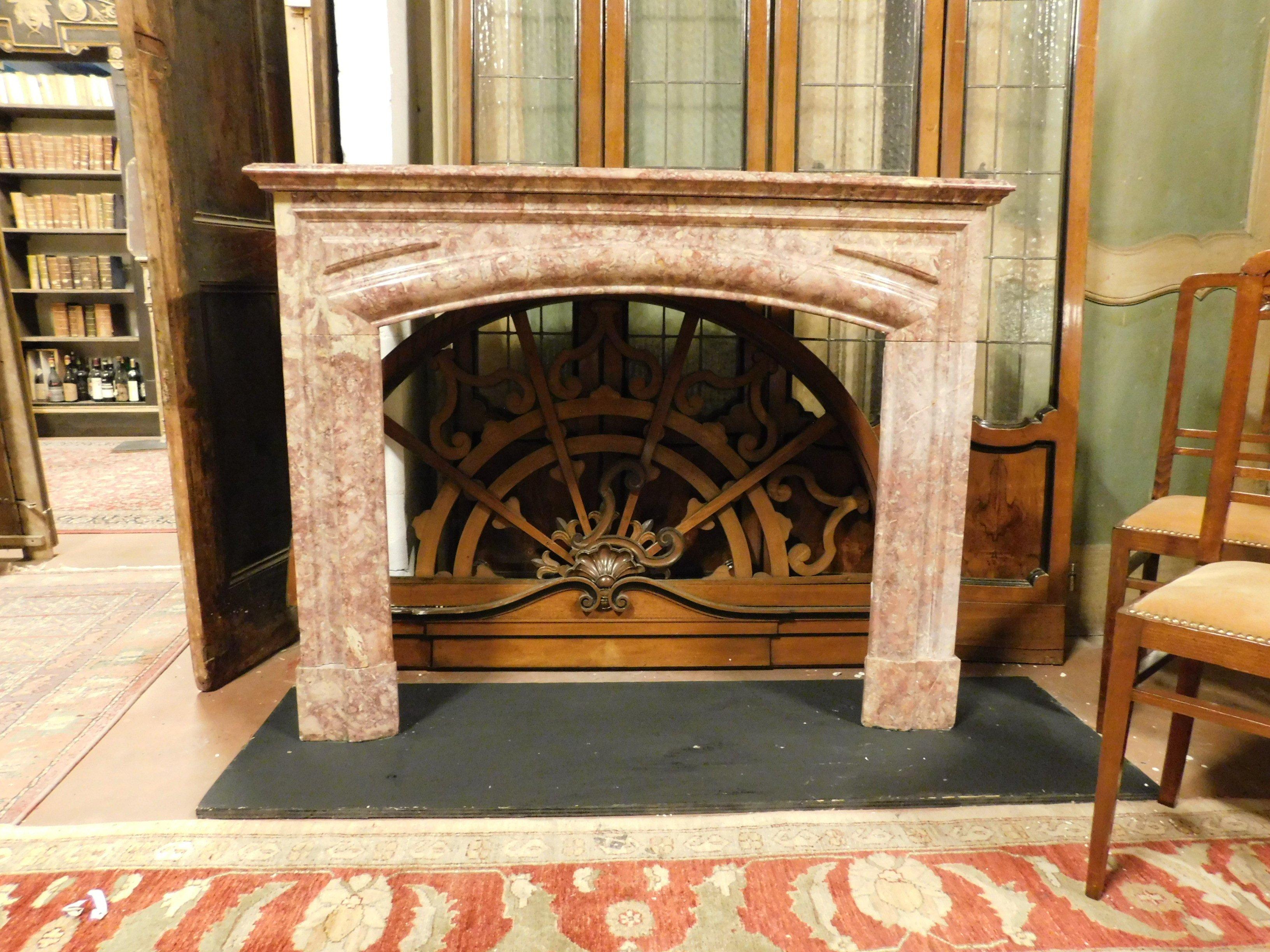 curved fireplace mantel