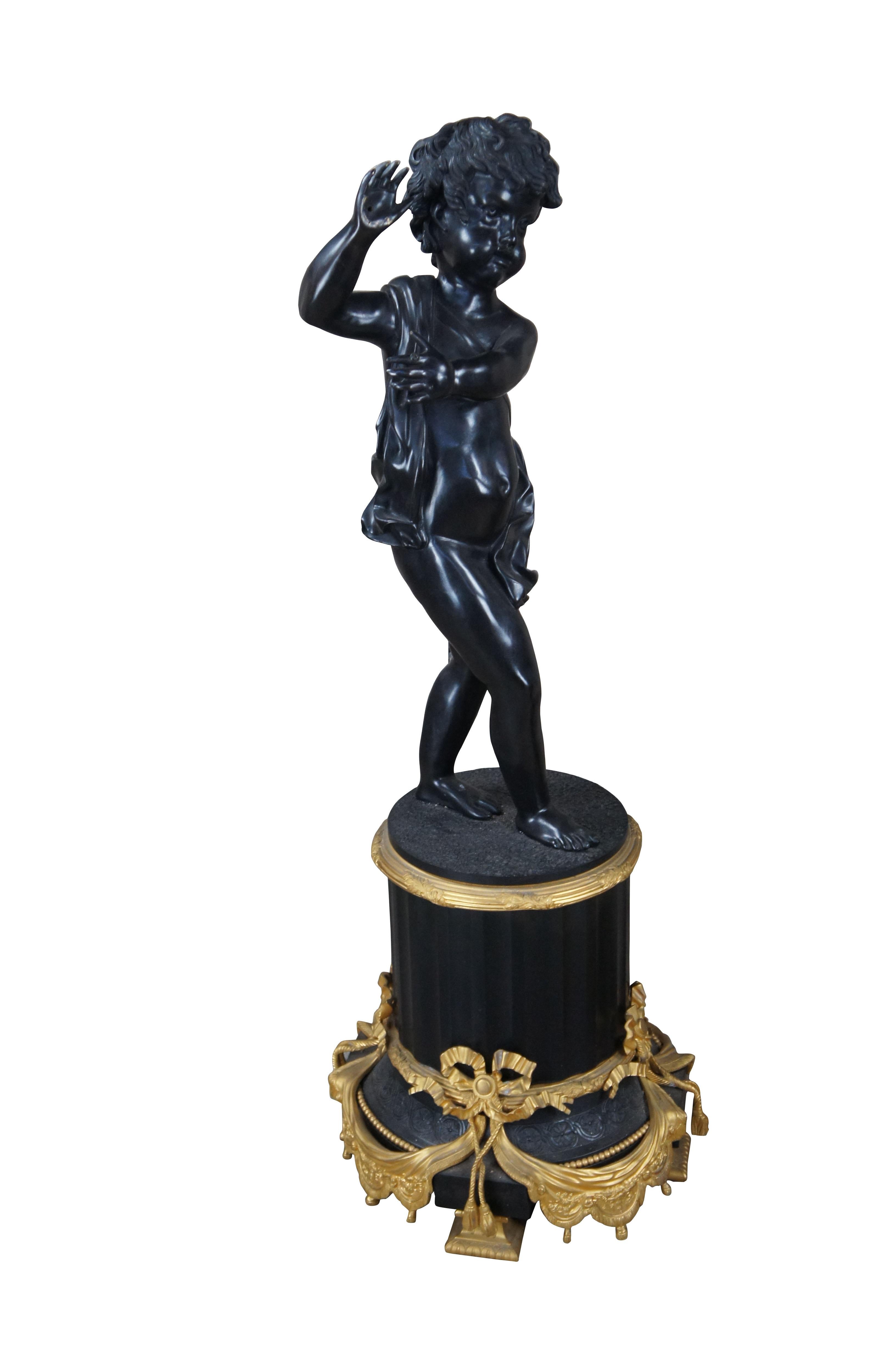 Neoclassico 2  Italian Neoclassical Louis XV Bronze Cherub Sculptures Statues 45