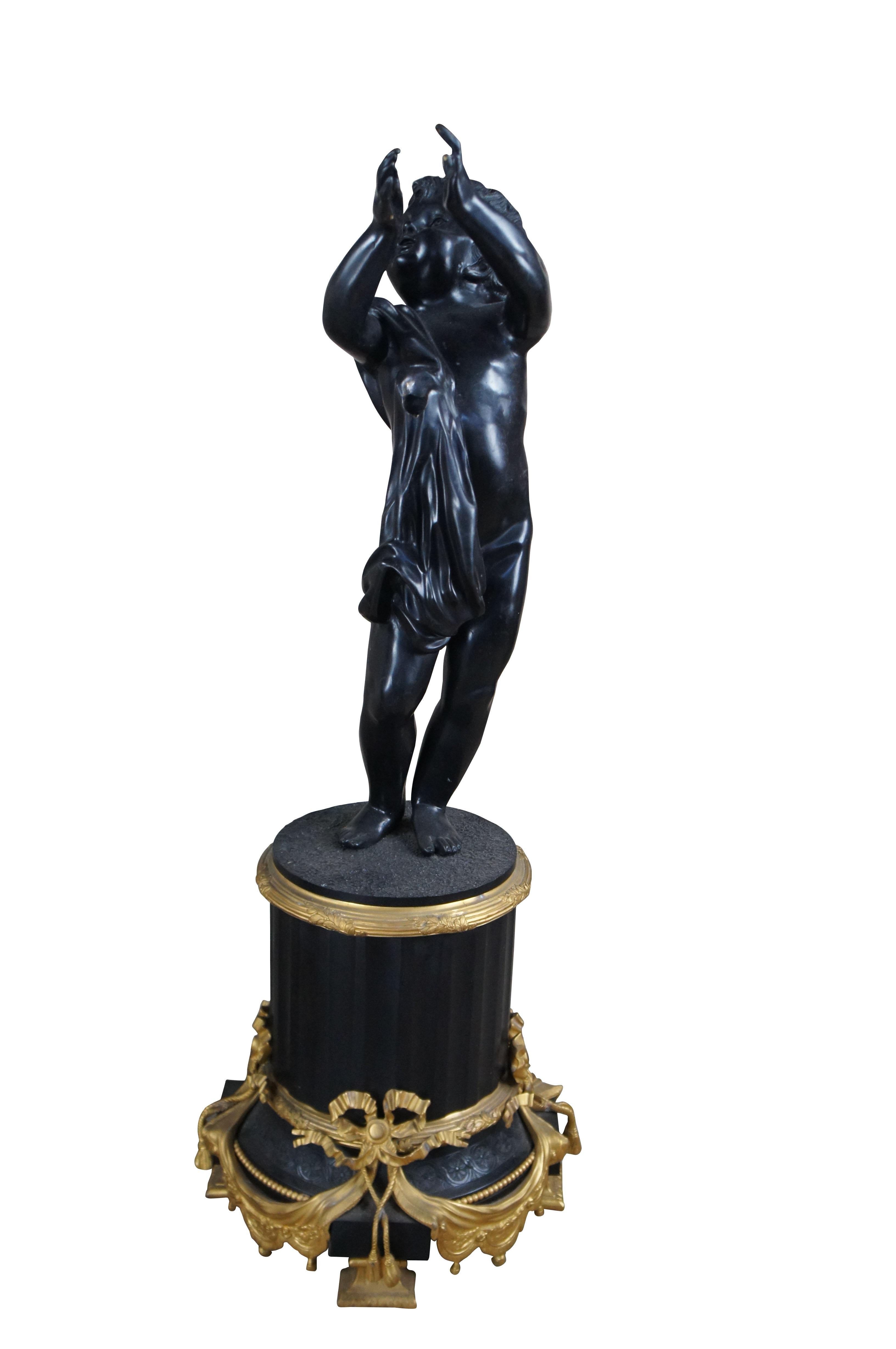 2 Sculture di cherubini in bronzo Luigi XV Neoclassico Italiano Statue 45