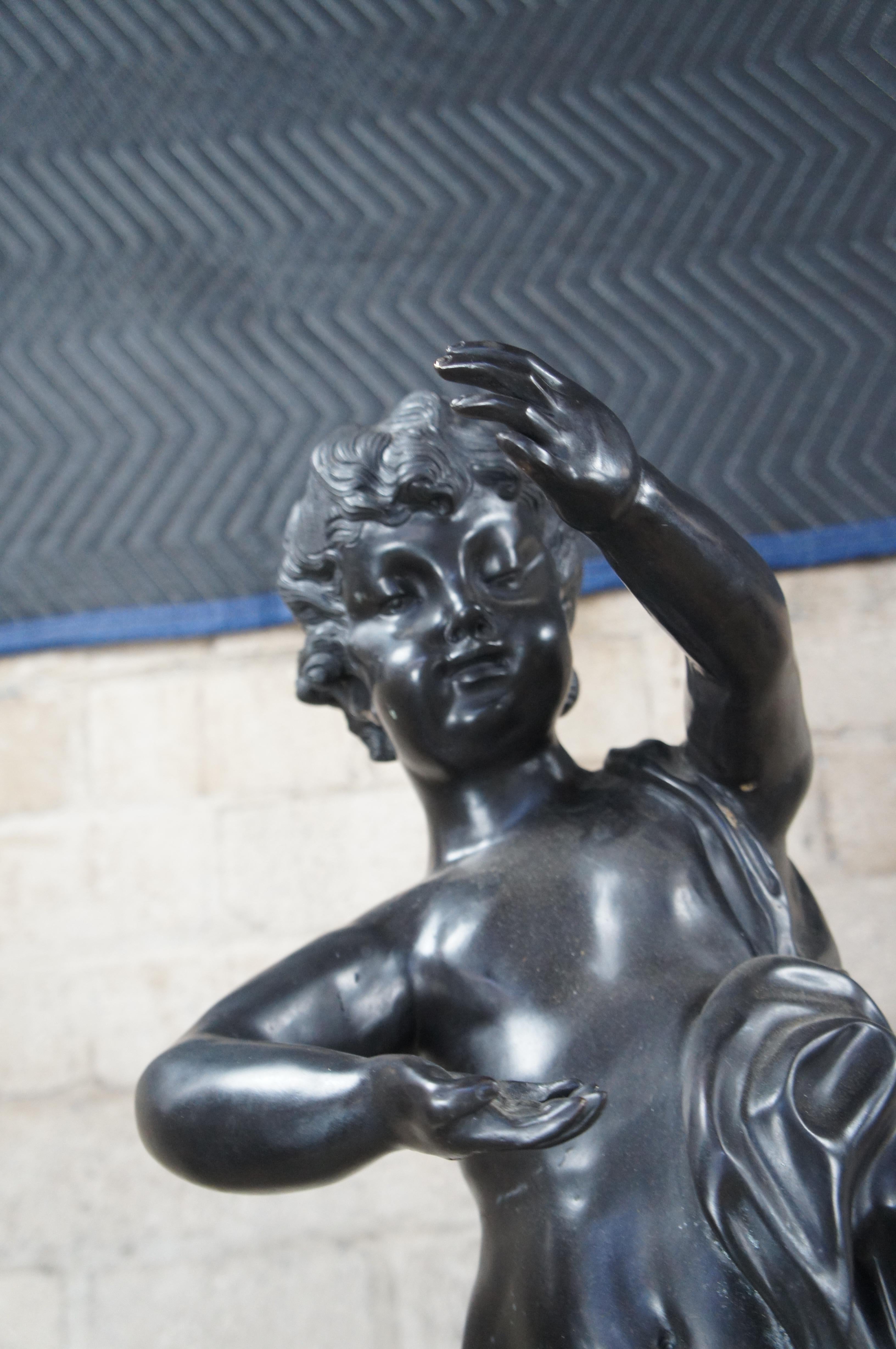 2 Sculture di cherubini in bronzo Luigi XV Neoclassico Italiano Statue 45