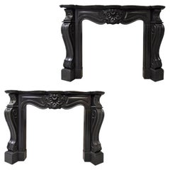 2 antique Louis XV marble fireplaces mantles from the 19th Century