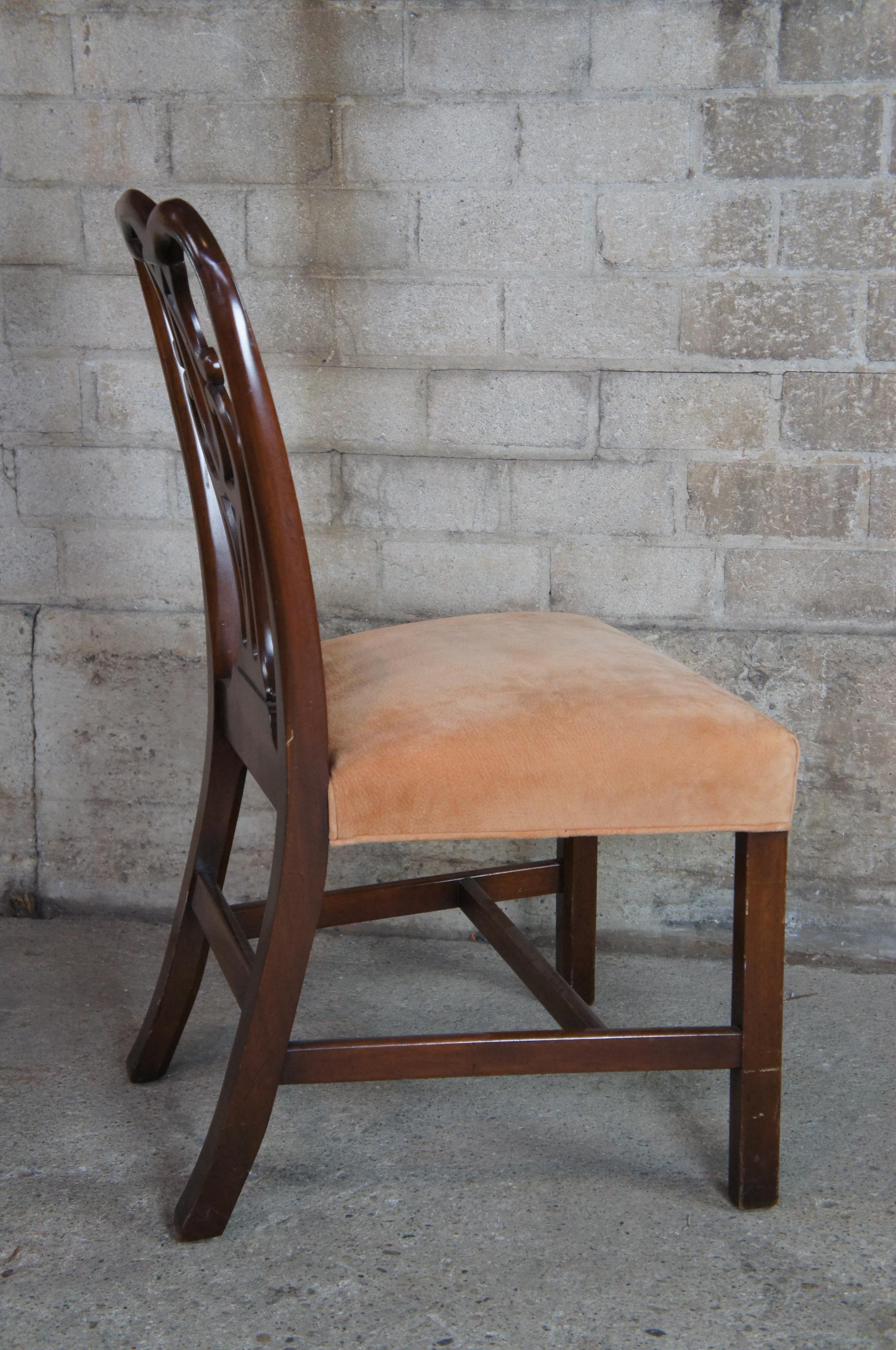 2 Antique Mahogany Chippendale Style Pretzel Back Side Chairs 1