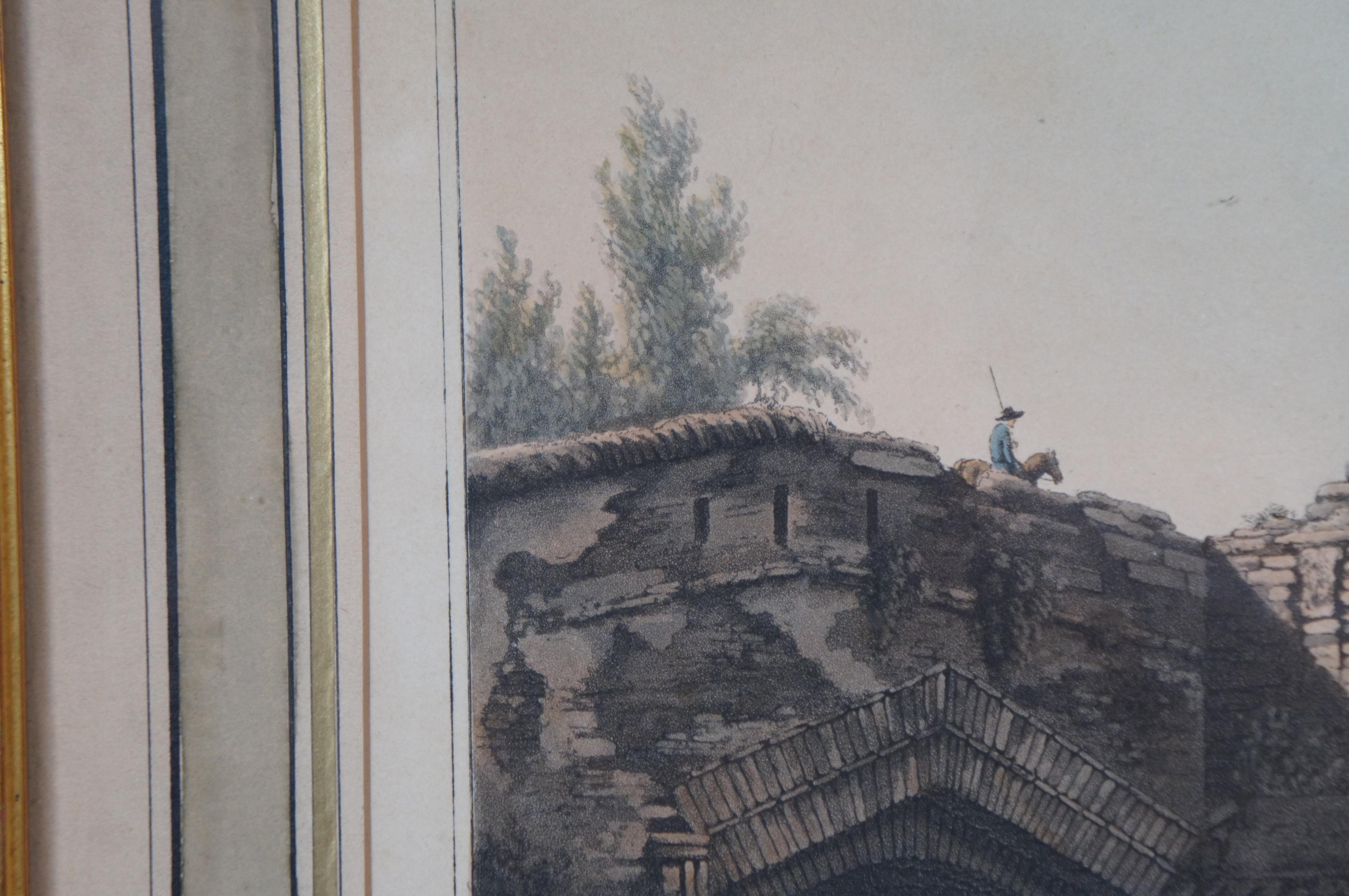 Antike Matthew Dubourg Rome Ponte Lucano Aquatinta-Gravur 18