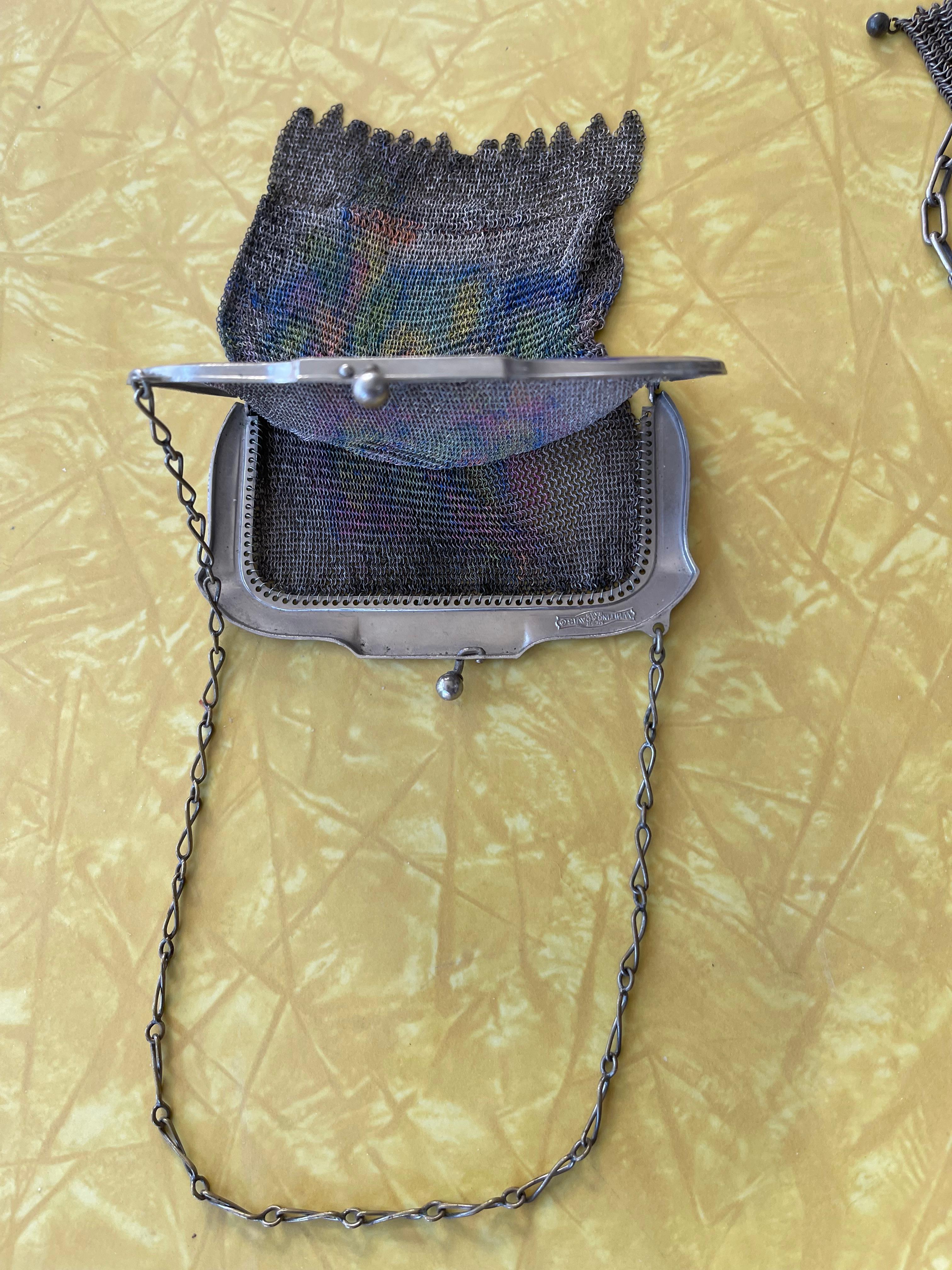 American 2 Antique Metal Mesh Purses, One is Silver Plate & The other Whiting & Davis